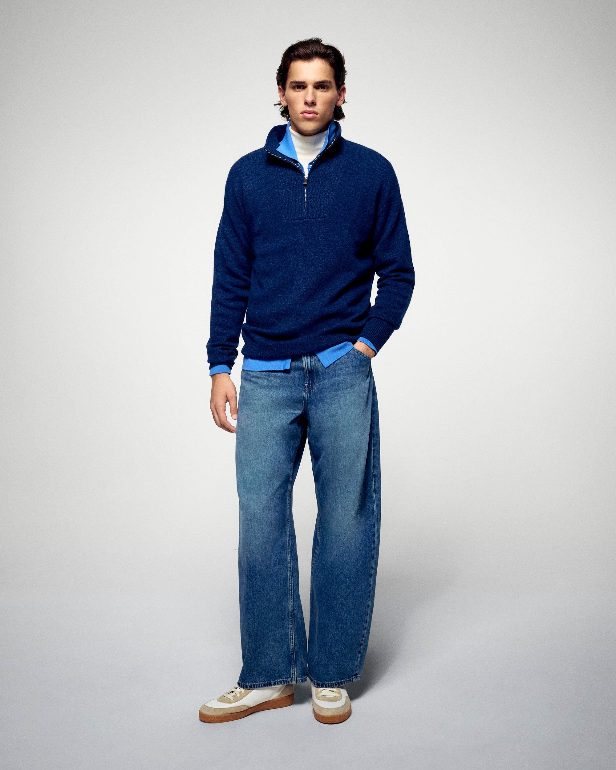 Mock Neck Sweater (H25 / HOMME / Twilight Navy)
