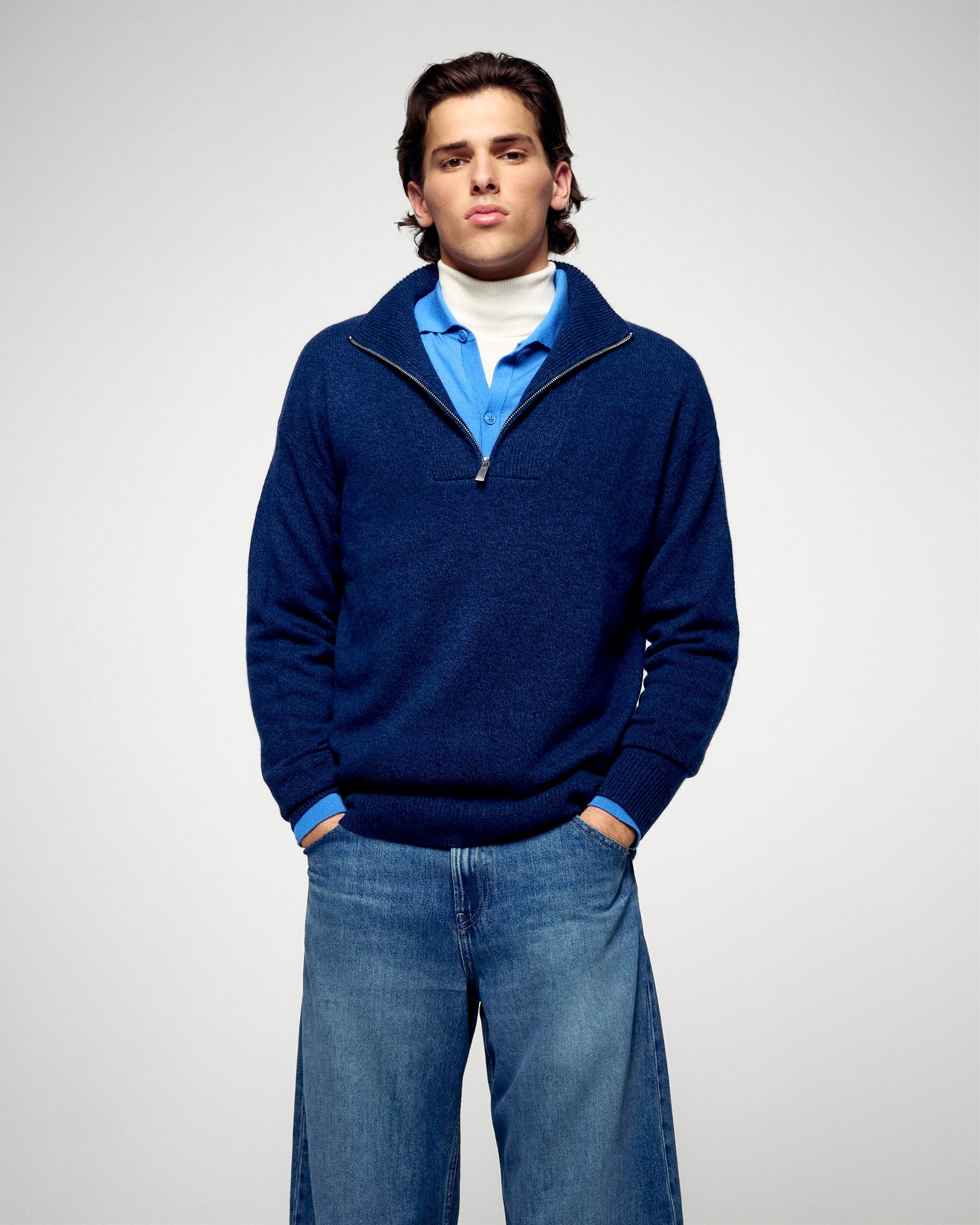 Mock Neck Sweater (H25 / HOMME / Twilight Navy)