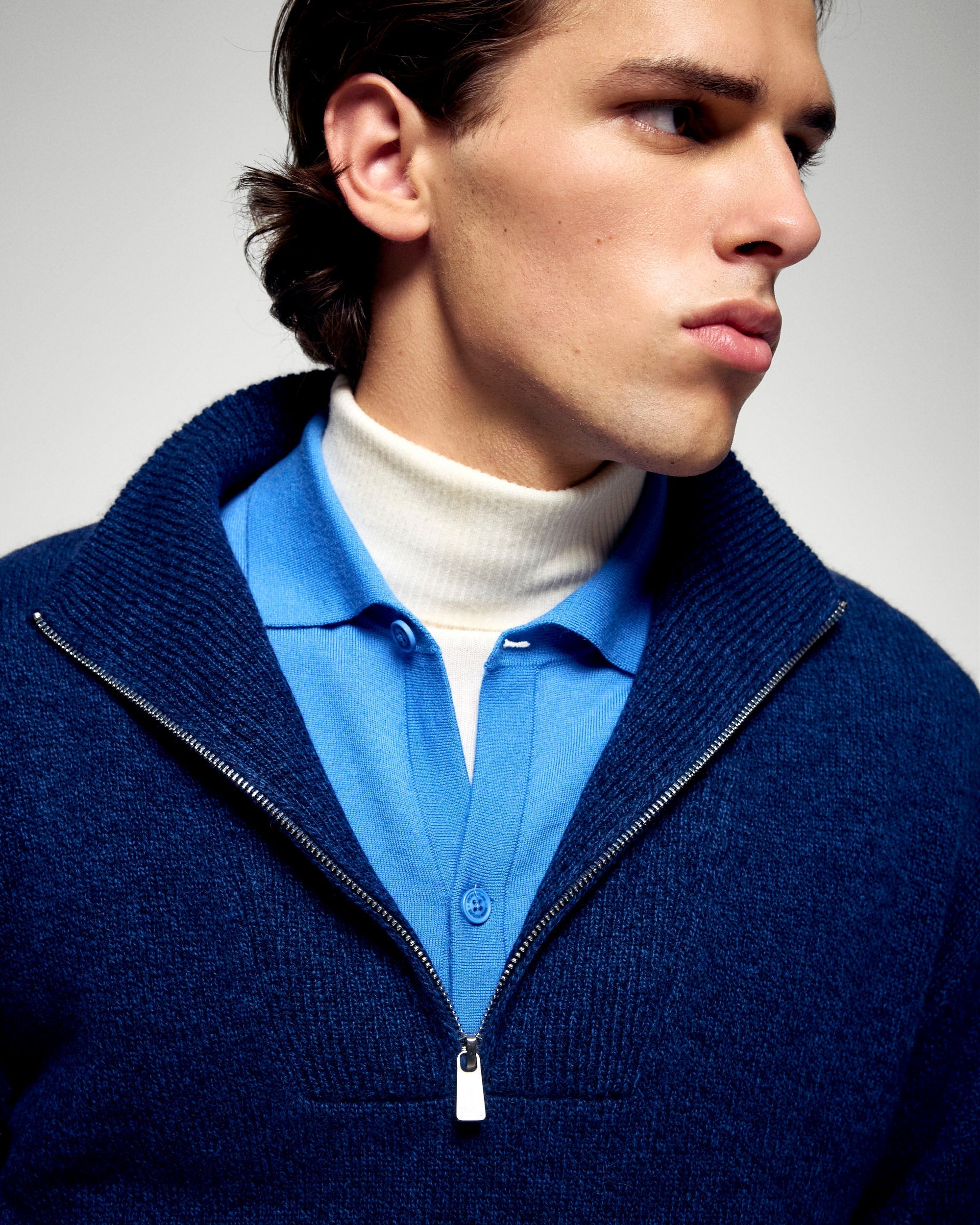 Mock Neck Sweater (H25 / HOMME / Twilight Navy)