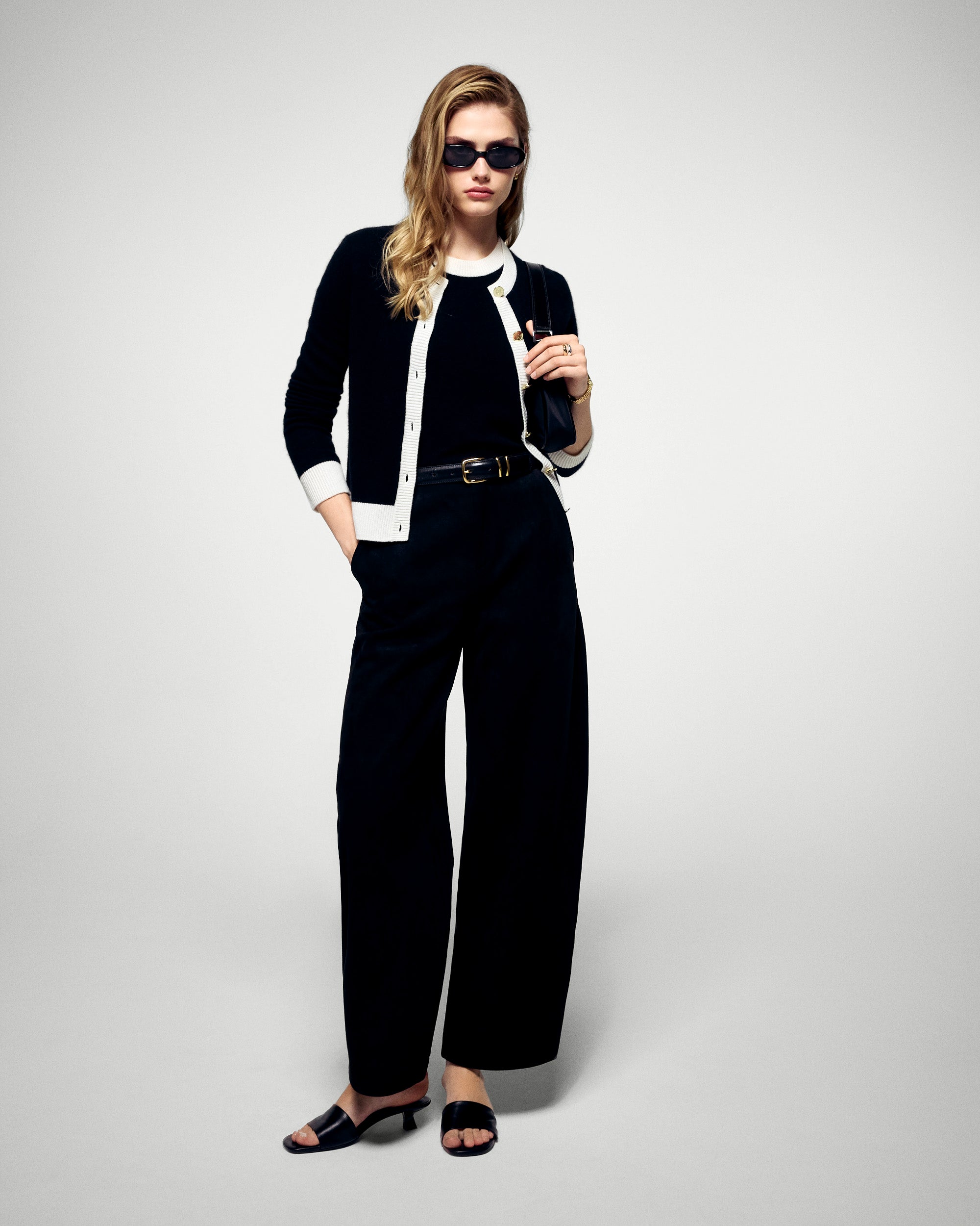 Cardigan sweater (H25 / FEMME / Black)