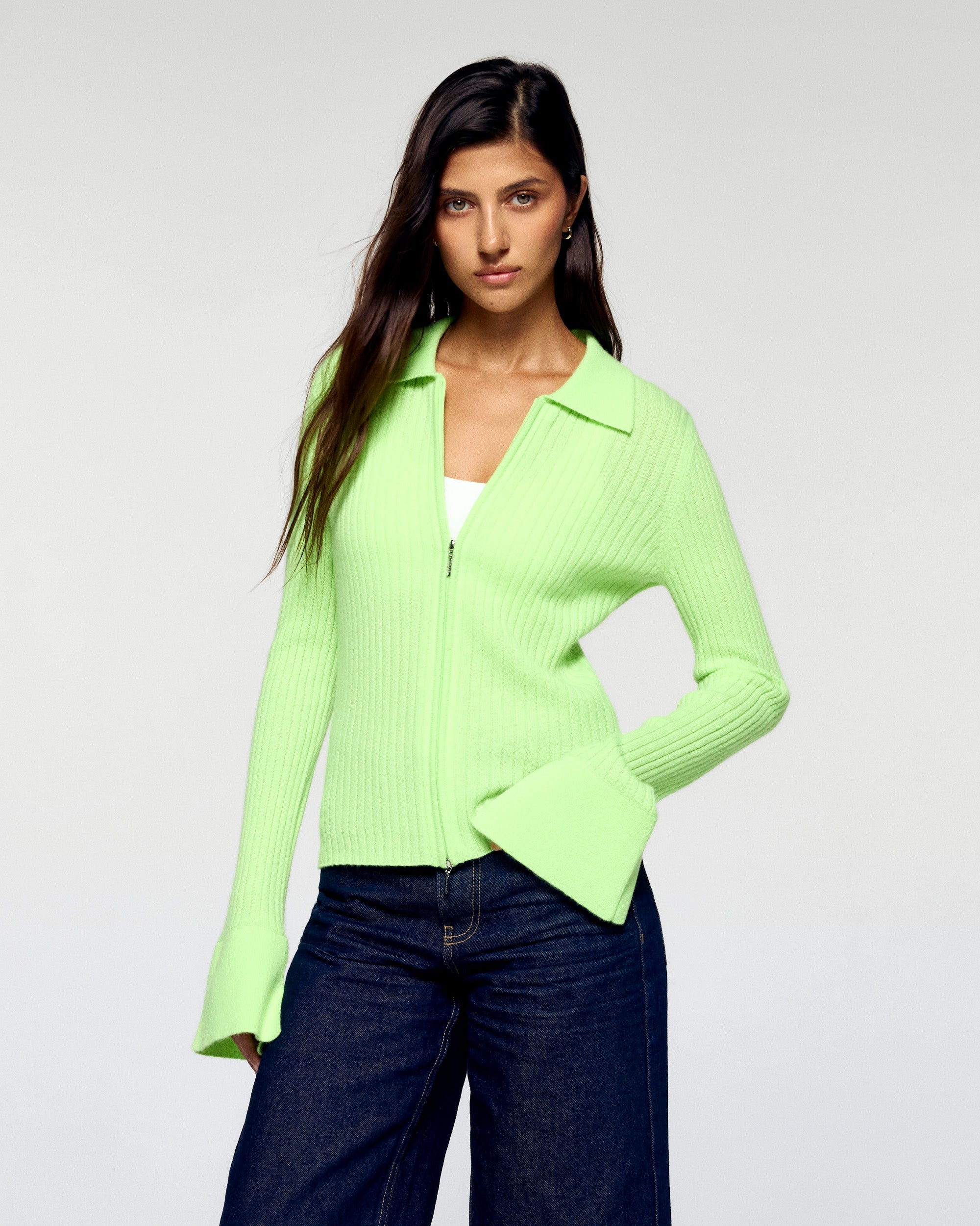 Knit Vest (H25 / WOMEN / Candy Green)