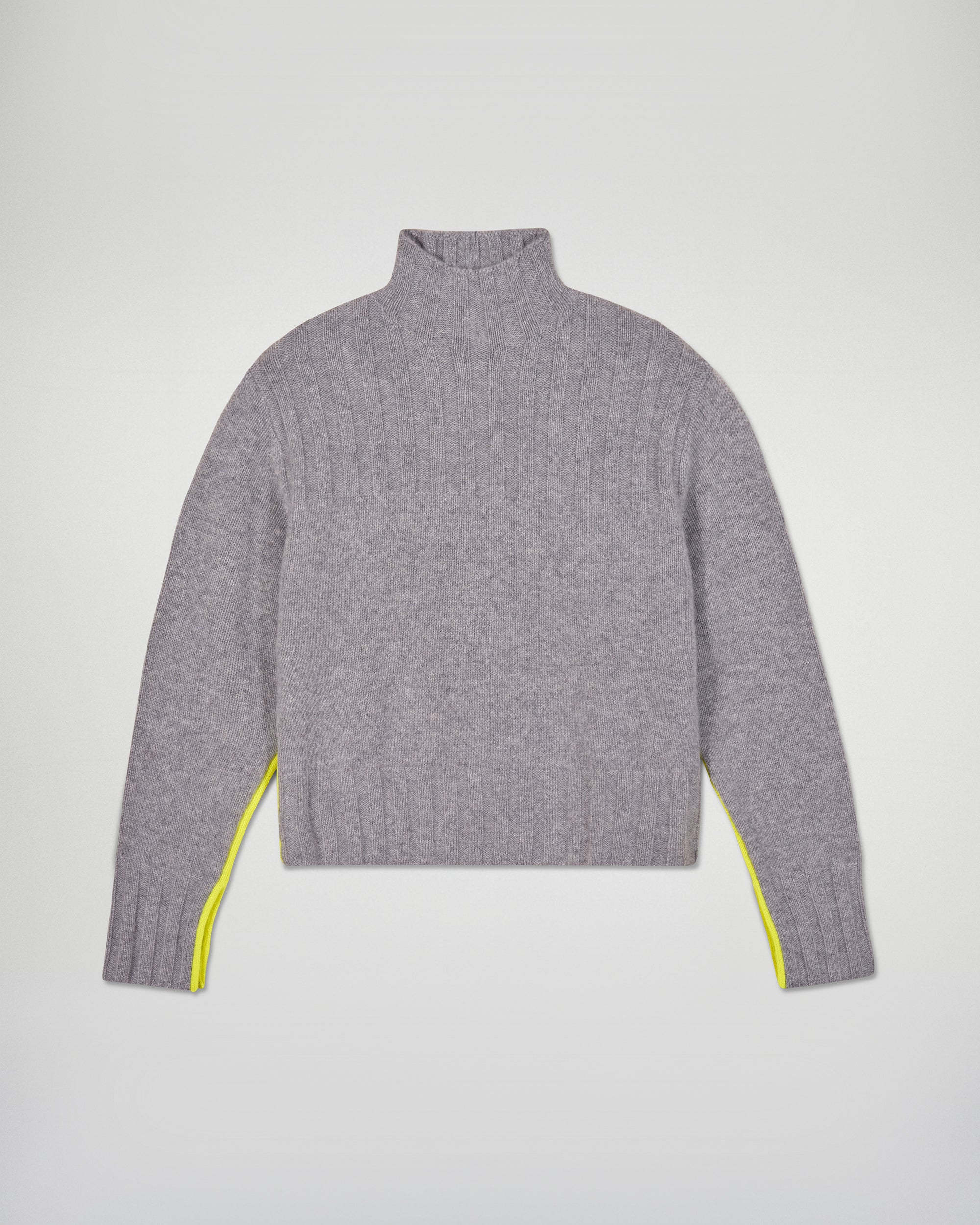 Mock Neck with Contrast Trims (H25 / FEMME / Dark Heather Gray)