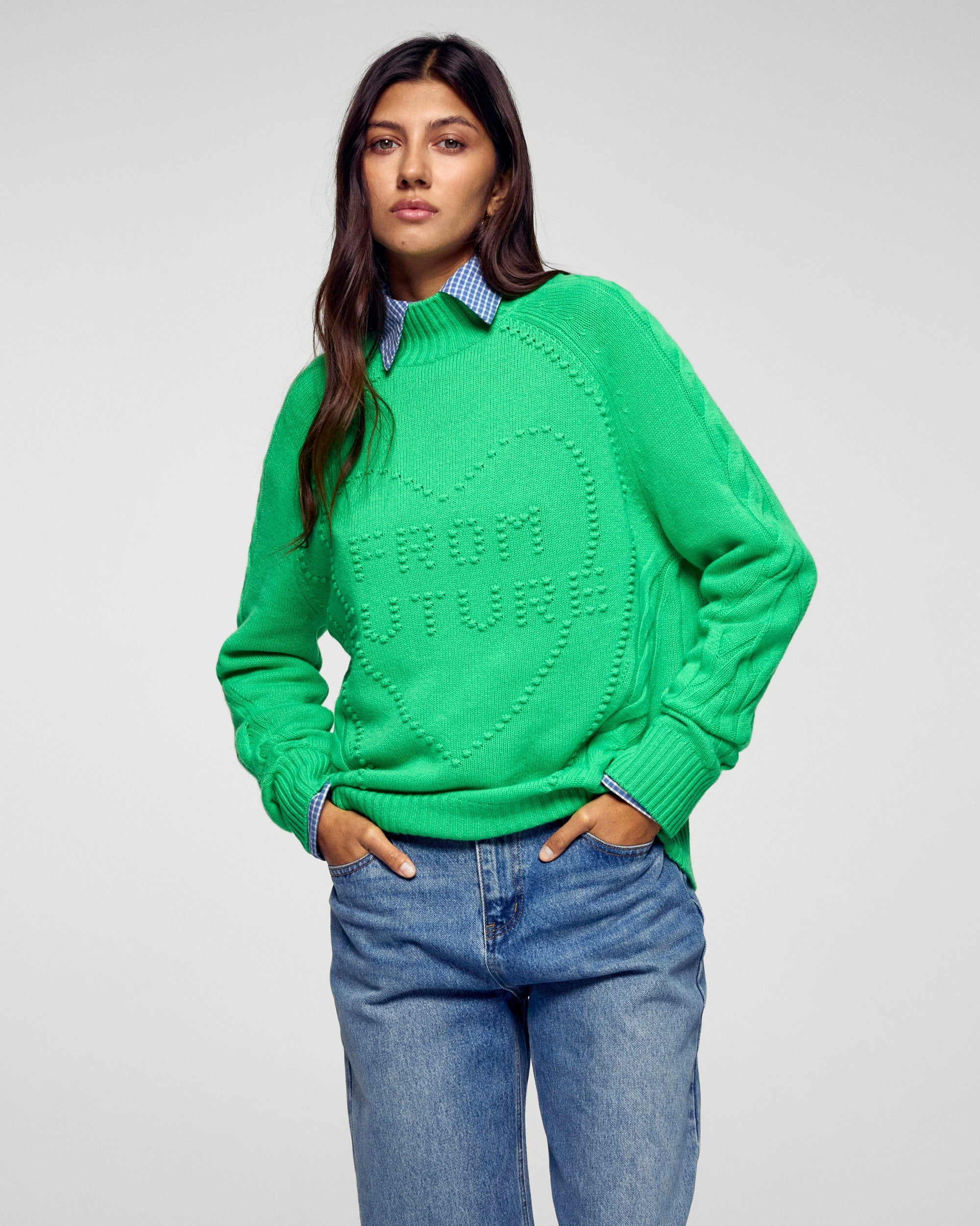 Mock Neck Sweater (H25 / FEMME / Cosmic Green)