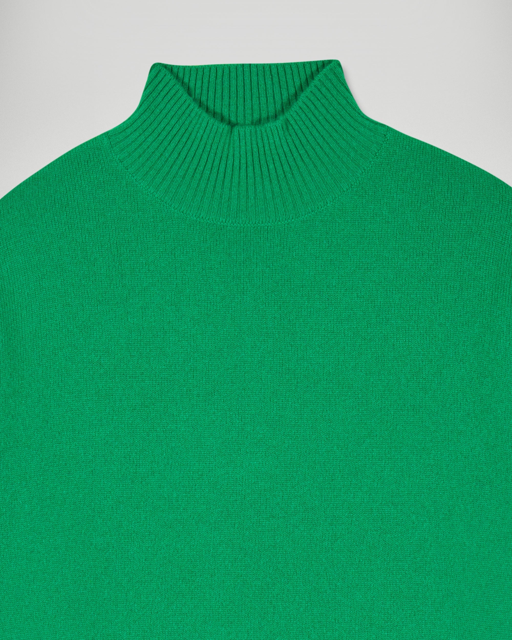 Mock Neck Sweater with Stripes (H25 / FEMME / Wild Green)