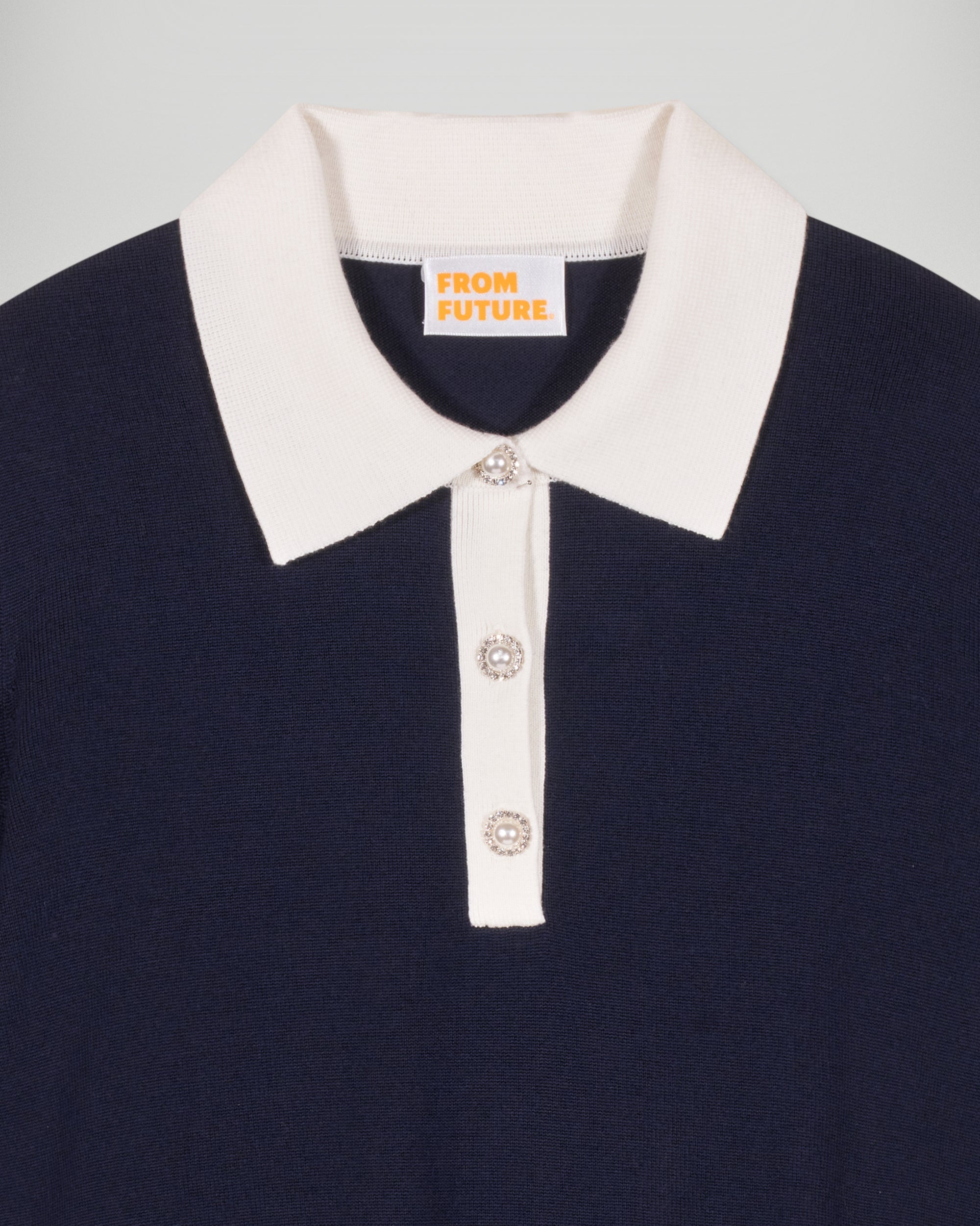 Polo neck sweater (H25 / FEMME / Navy / RWS)