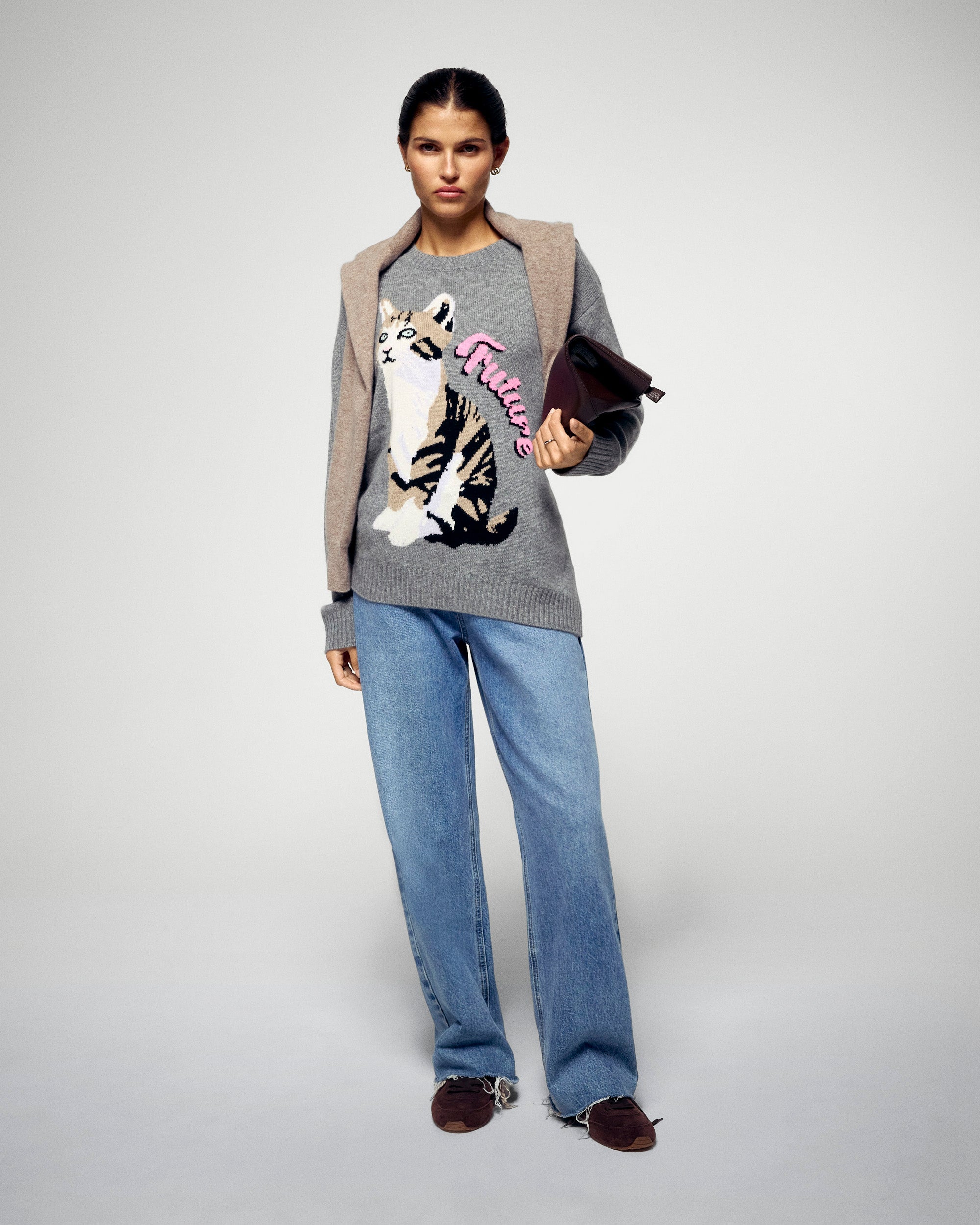 Crew Neck Sweater (H25 / FEMME / Dark Heather Gray)