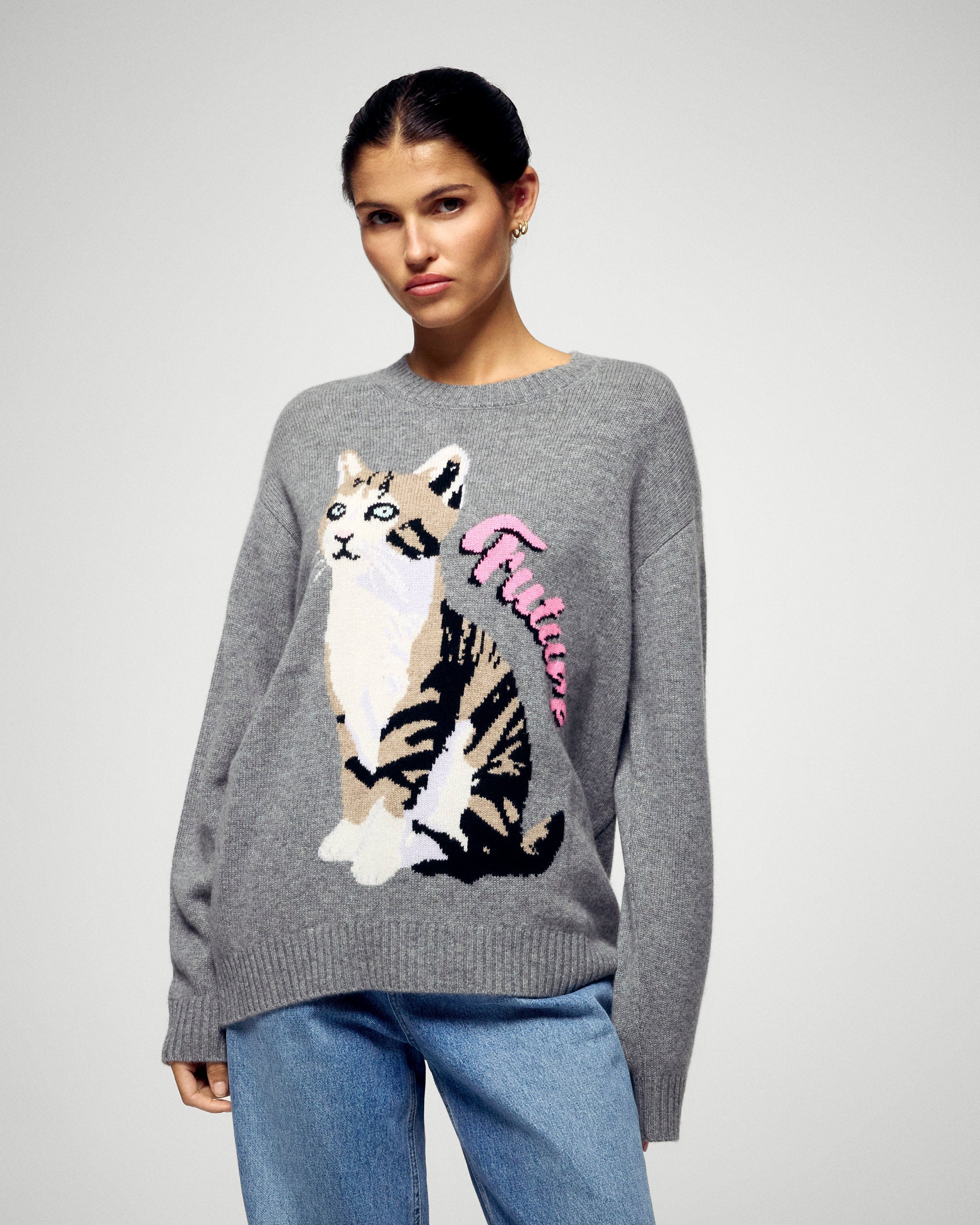 Crew Neck Sweater (H25 / FEMME / Dark Heather Gray)