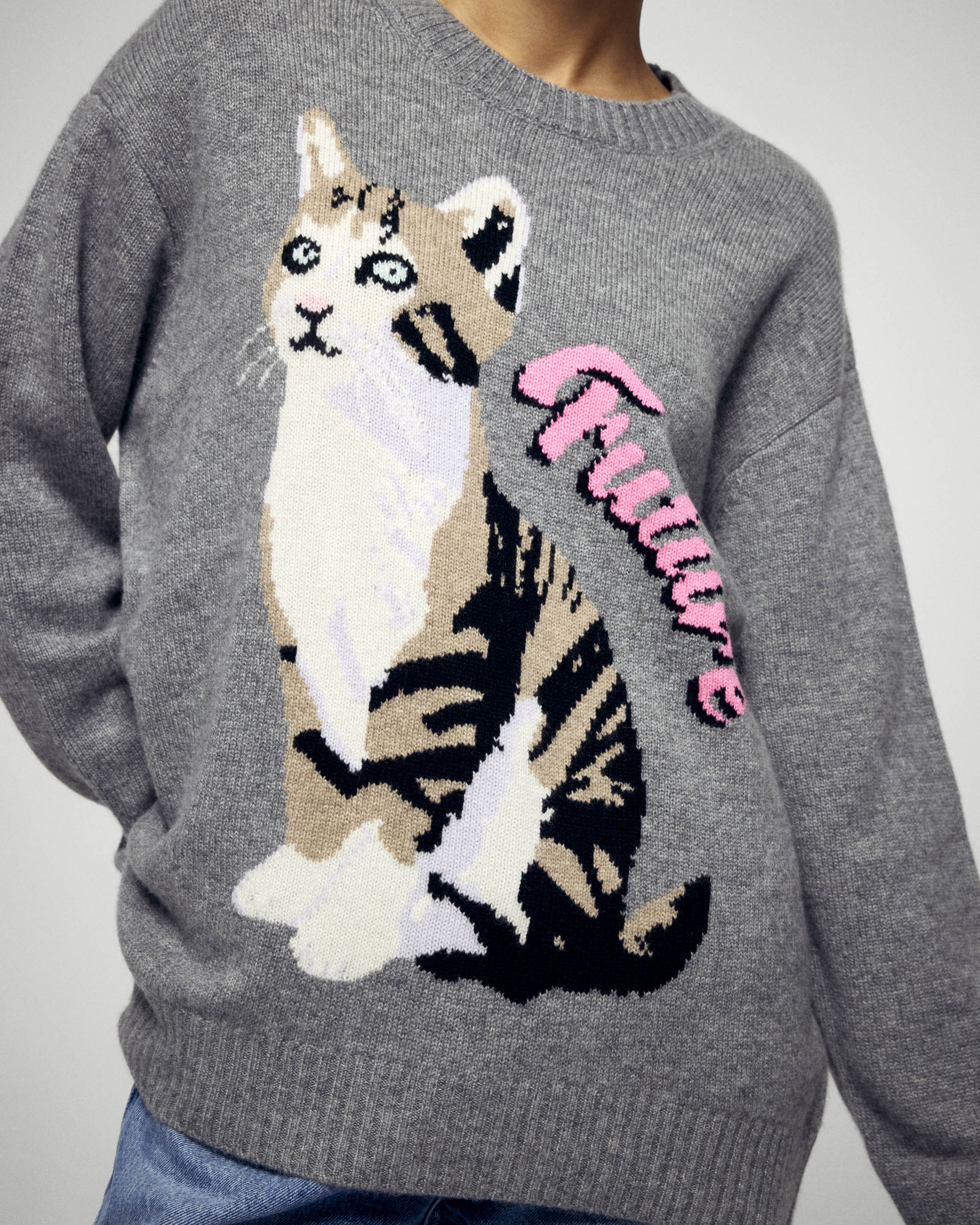 Crew Neck Sweater (H25 / FEMME / Dark Heather Gray)