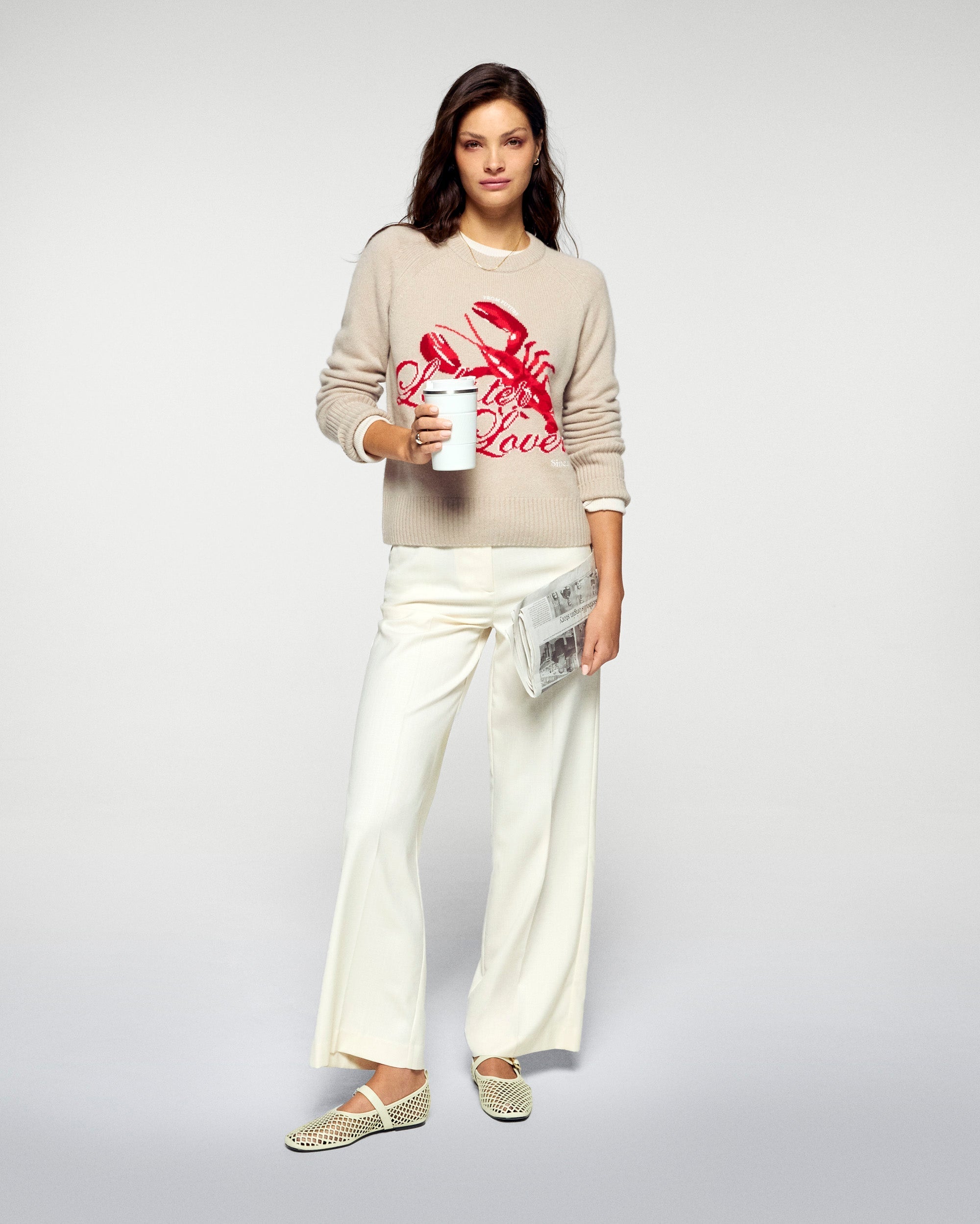 Crewneck Sweater (H25 / WOMEN / Iced Sand)