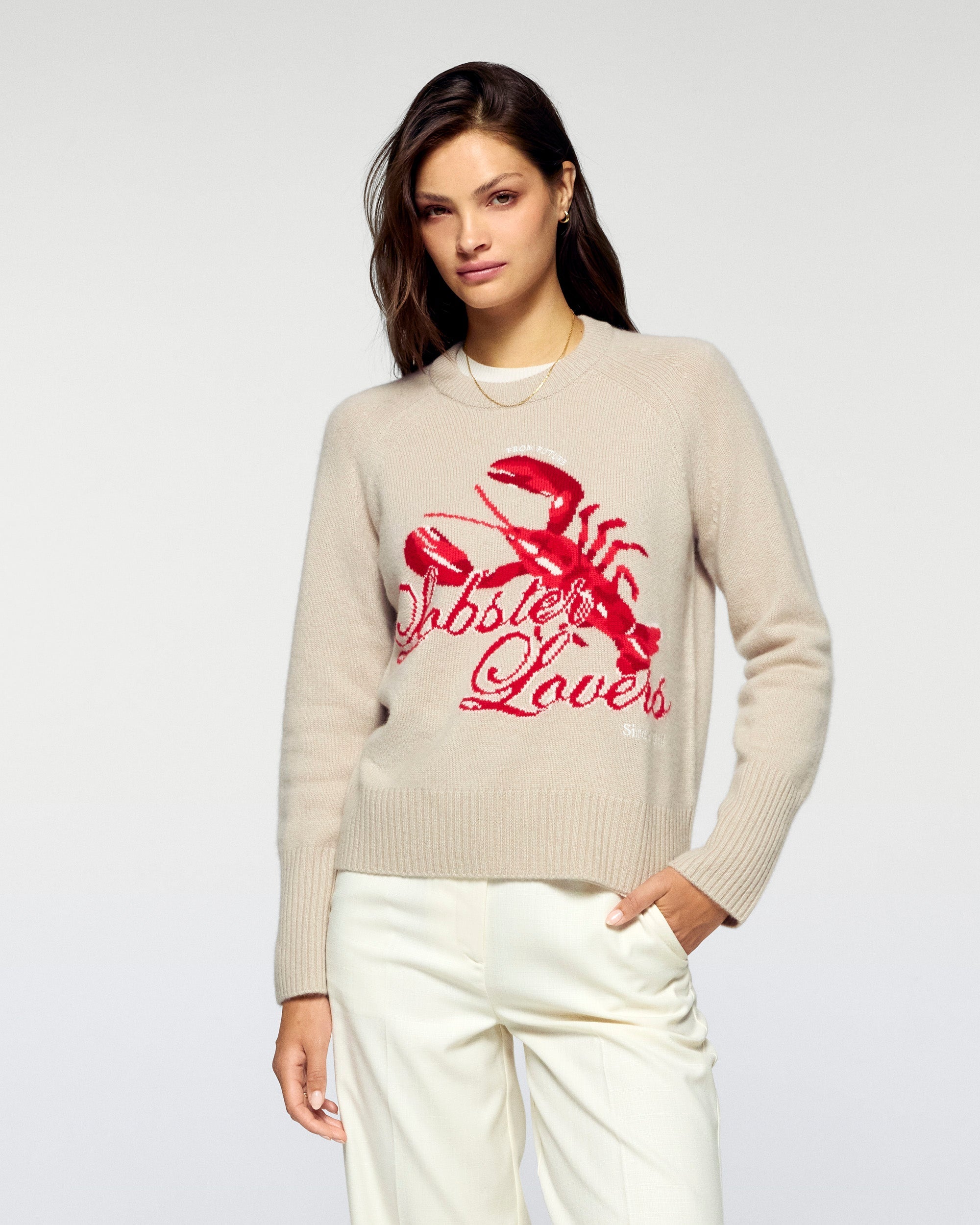 Crewneck Sweater (H25 / WOMEN / Iced Sand)