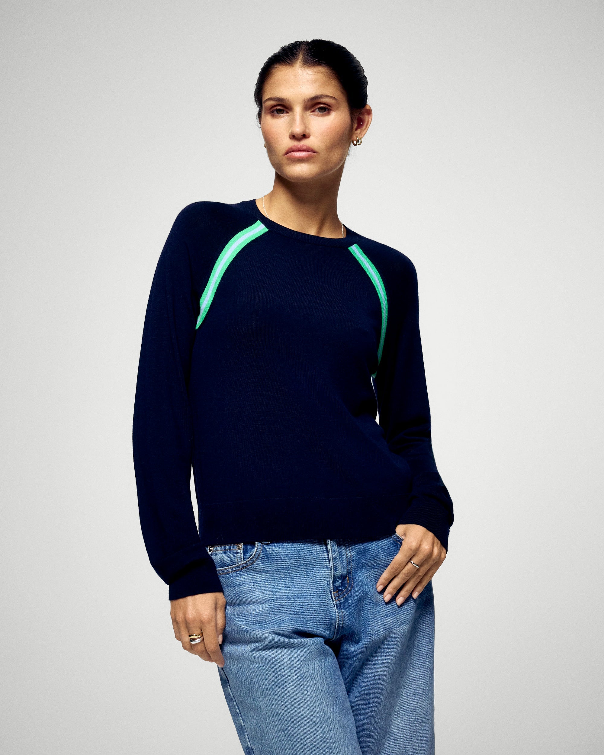 Crewneck Sweater (H25 / WOMEN / Navy / RWS)