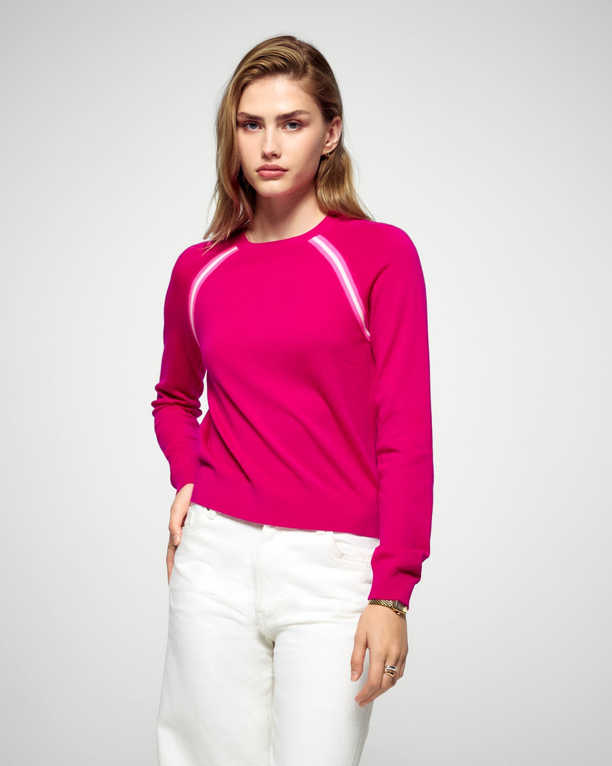 Crewneck Sweater (H25 / WOMEN / Raspberry Pink / RWS)