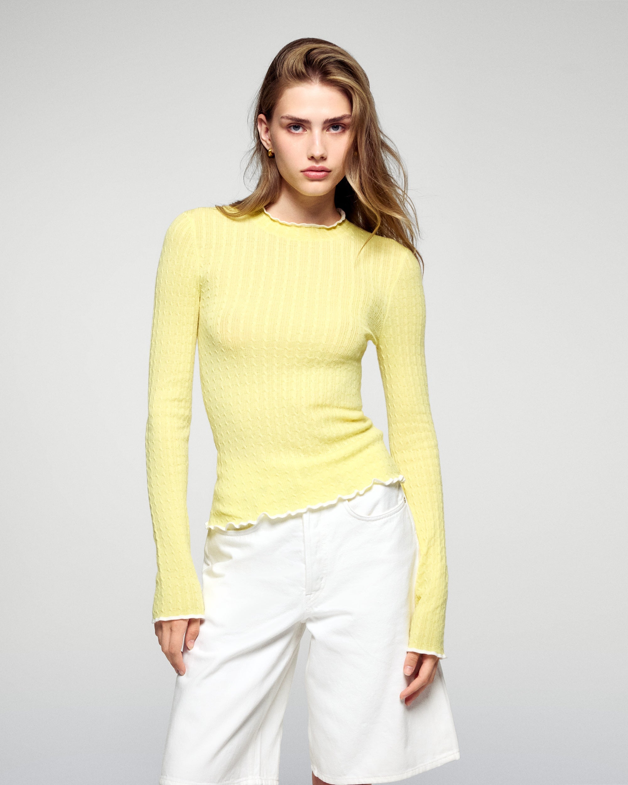 Crewneck Sweater (H25 / WOMEN / Creamy Yellow / RWS)