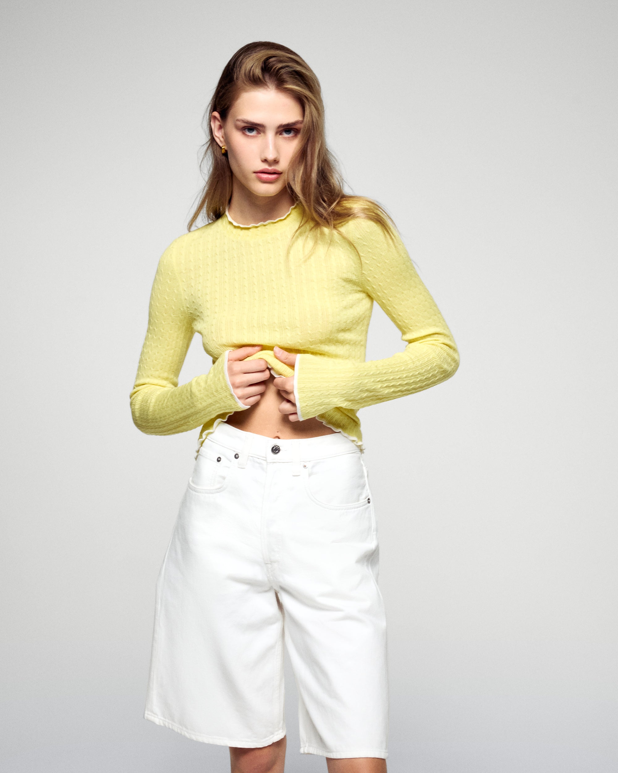 Crewneck Sweater (H25 / WOMEN / Creamy Yellow / RWS)