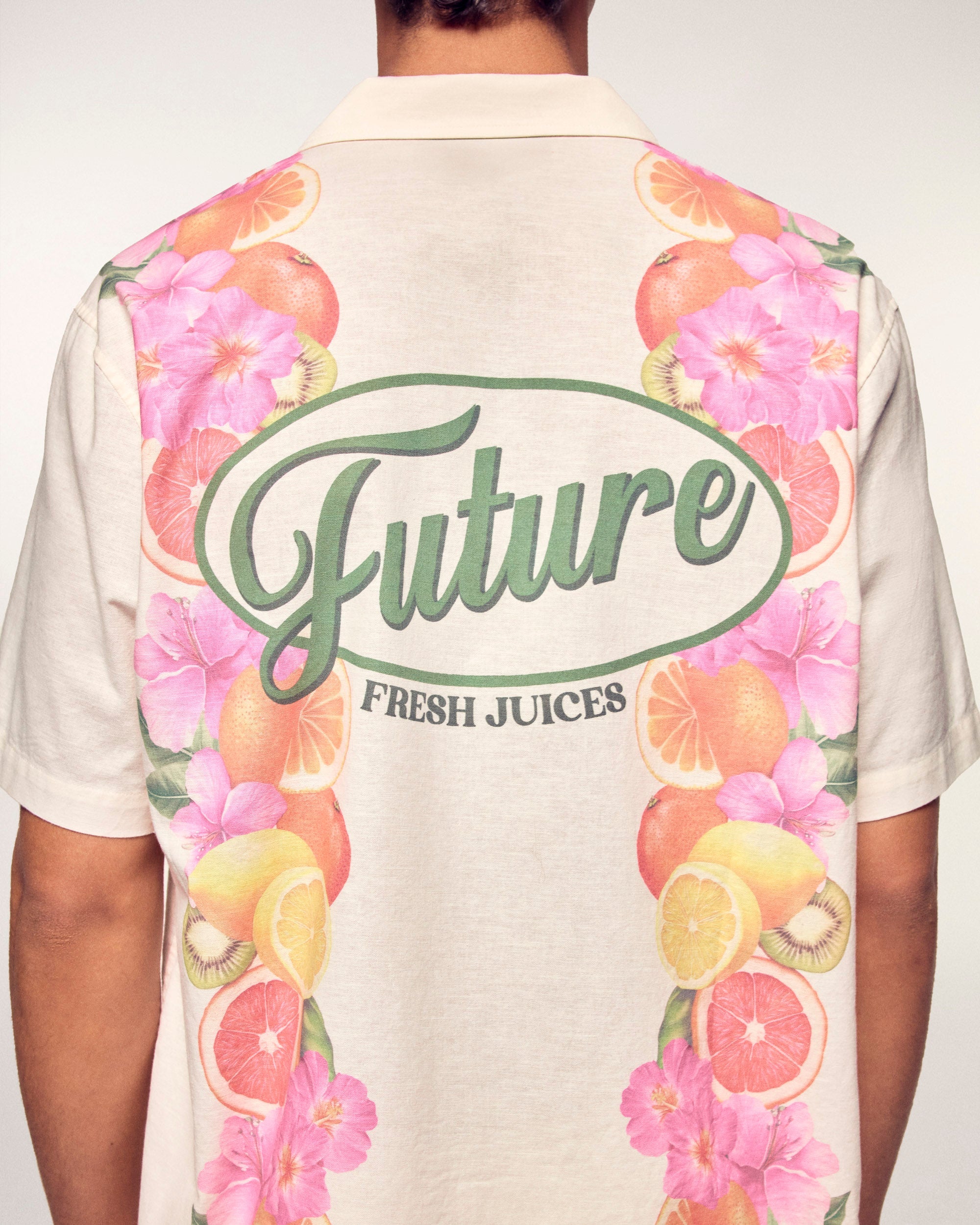 Short Sleeved Frieze Print Shirt (S26 / HOMME / Ecru)