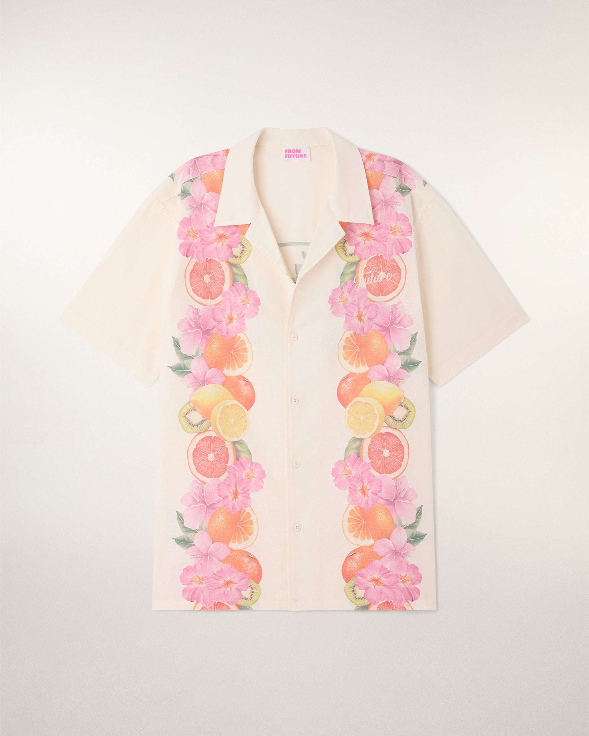 Short Sleeved Frieze Print Shirt (S26 / HOMME / Ecru)