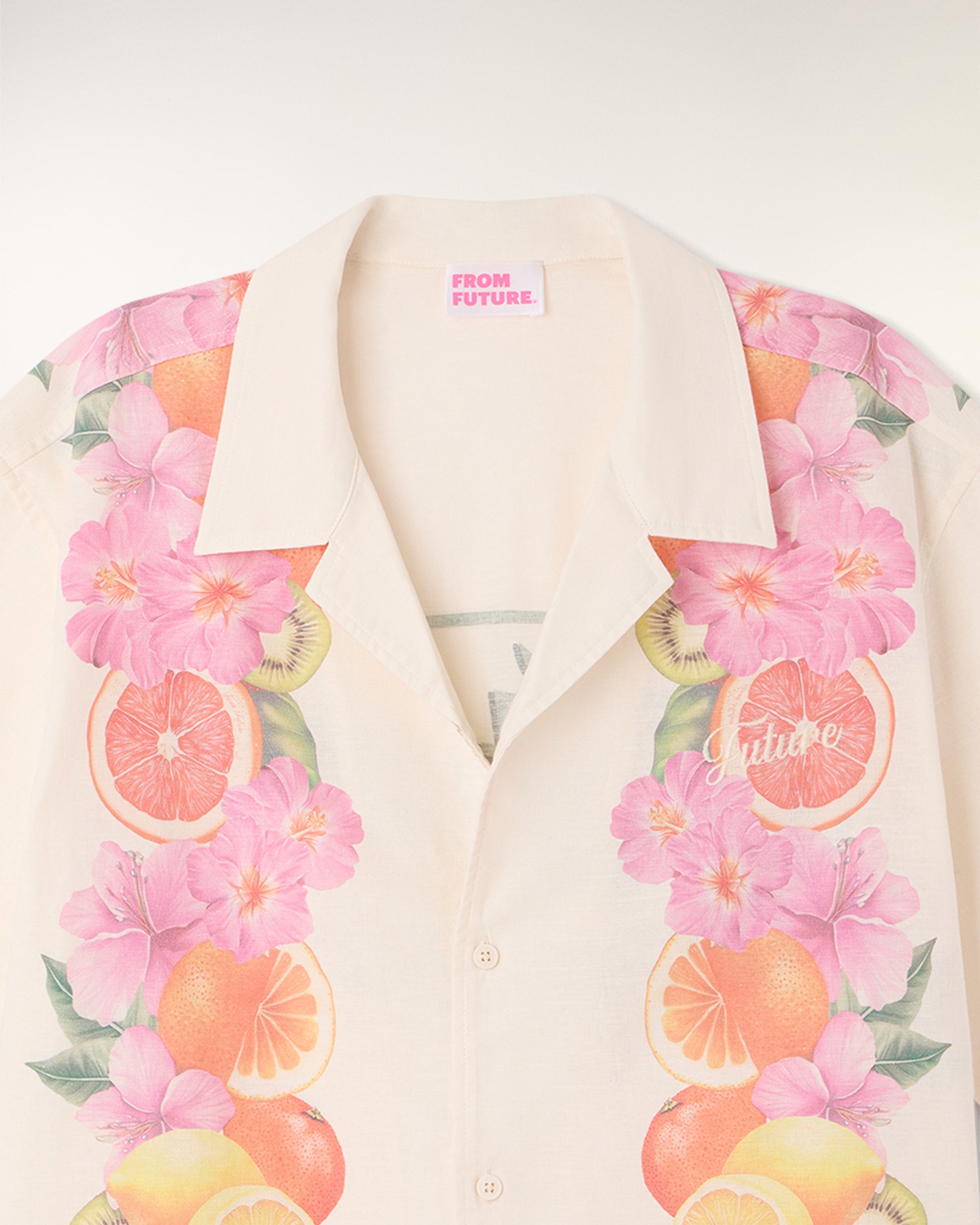 Short Sleeved Frieze Print Shirt (S26 / HOMME / Ecru)