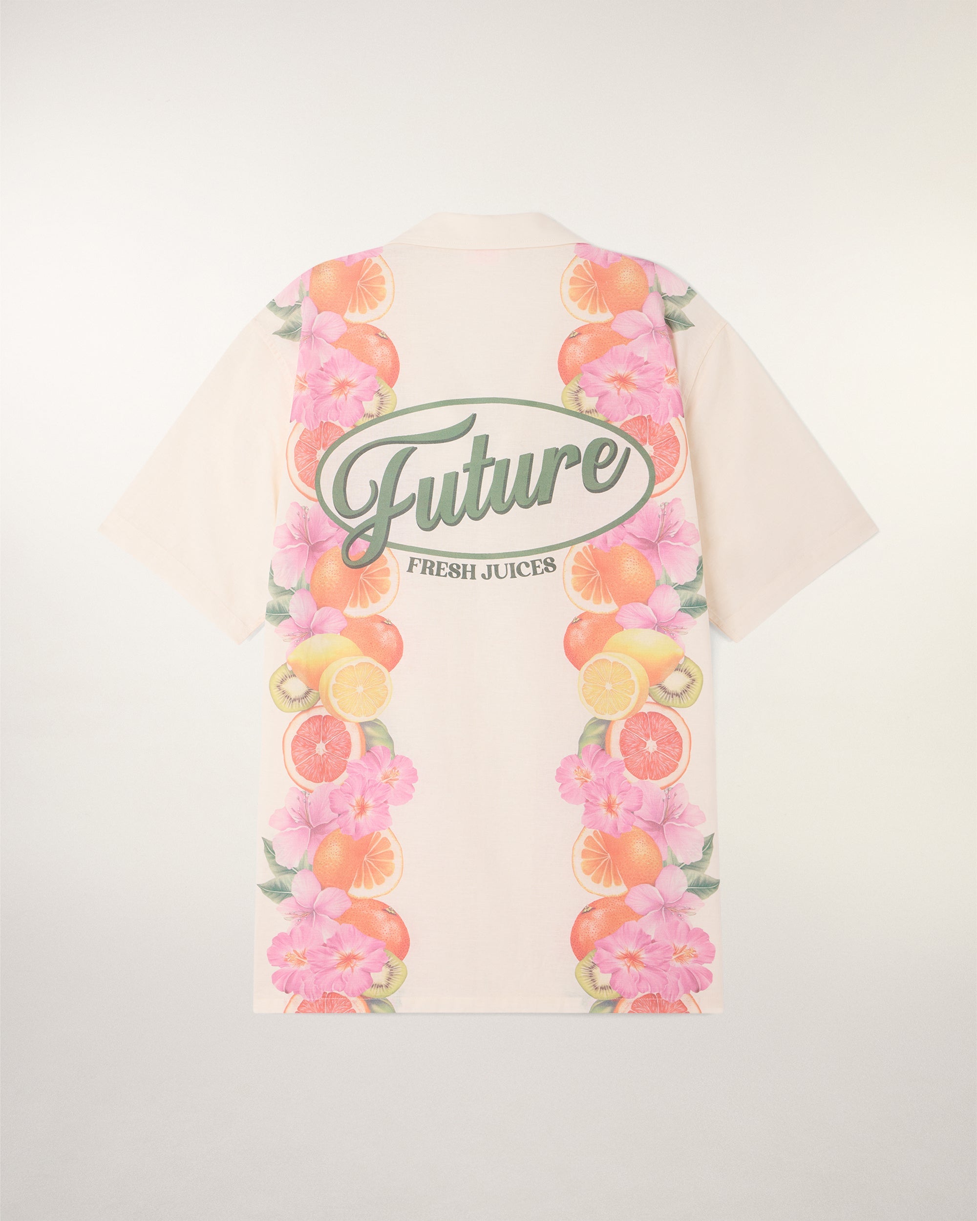 Short Sleeved Frieze Print Shirt (S26 / HOMME / Ecru)