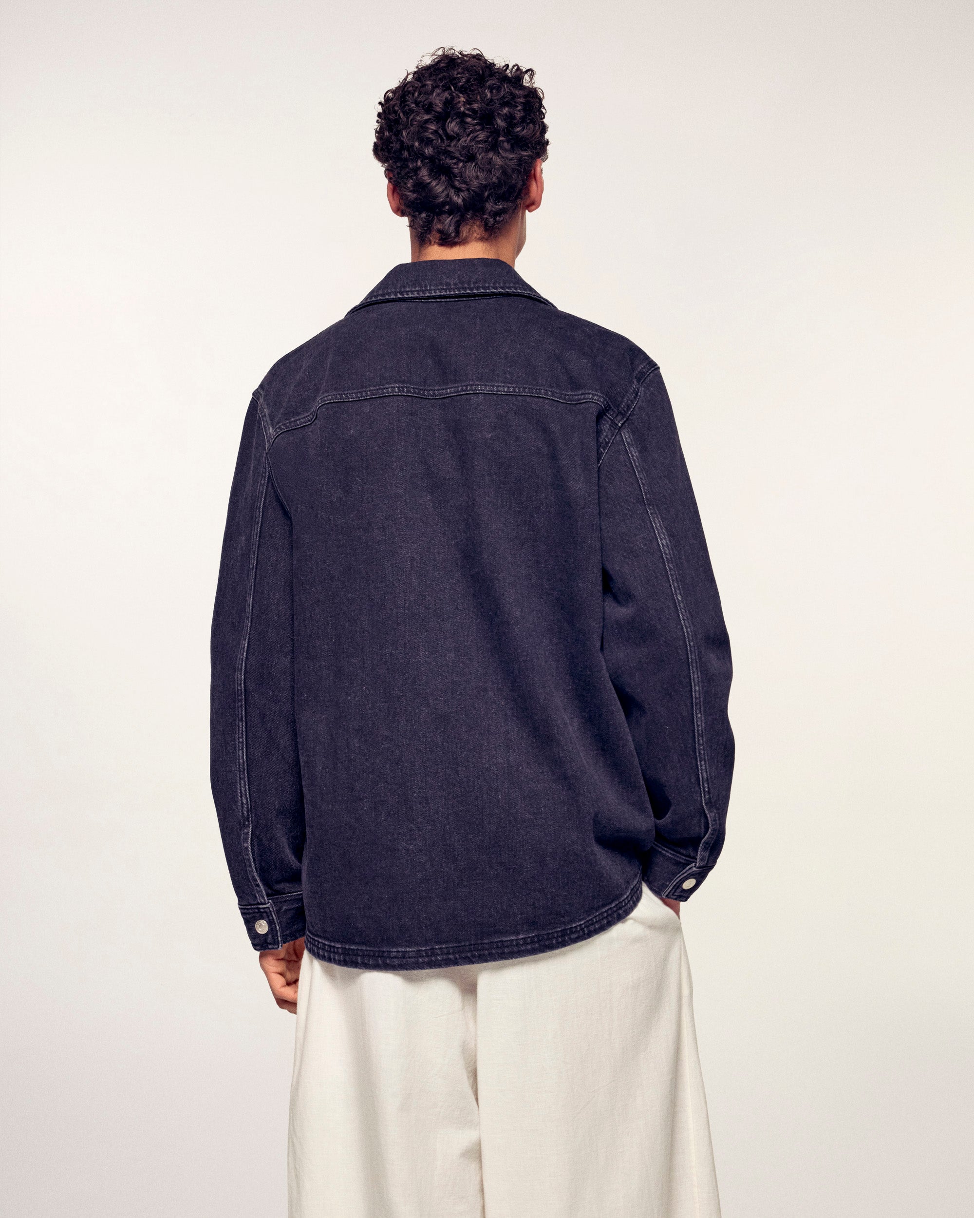Outerwear Embroidered "Future" Overshirt (S26/ HOMME/ Washed Black)