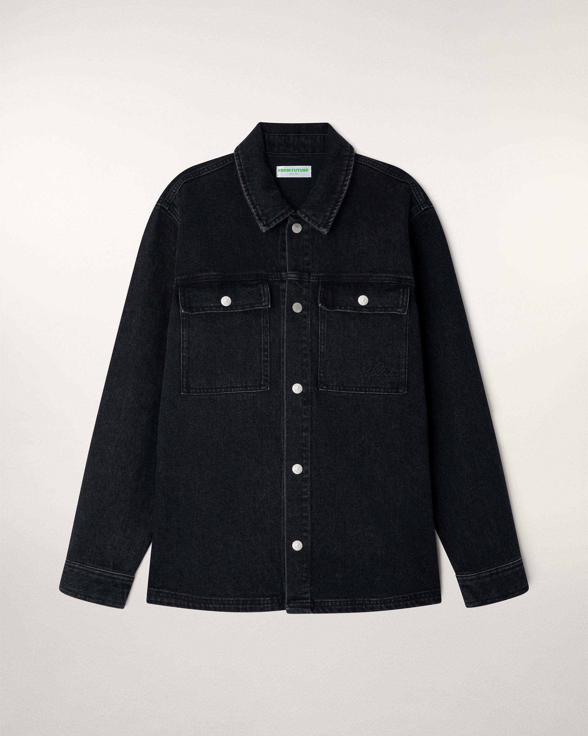 Outerwear Embroidered "Future" Overshirt (S26/ HOMME/ Washed Black)