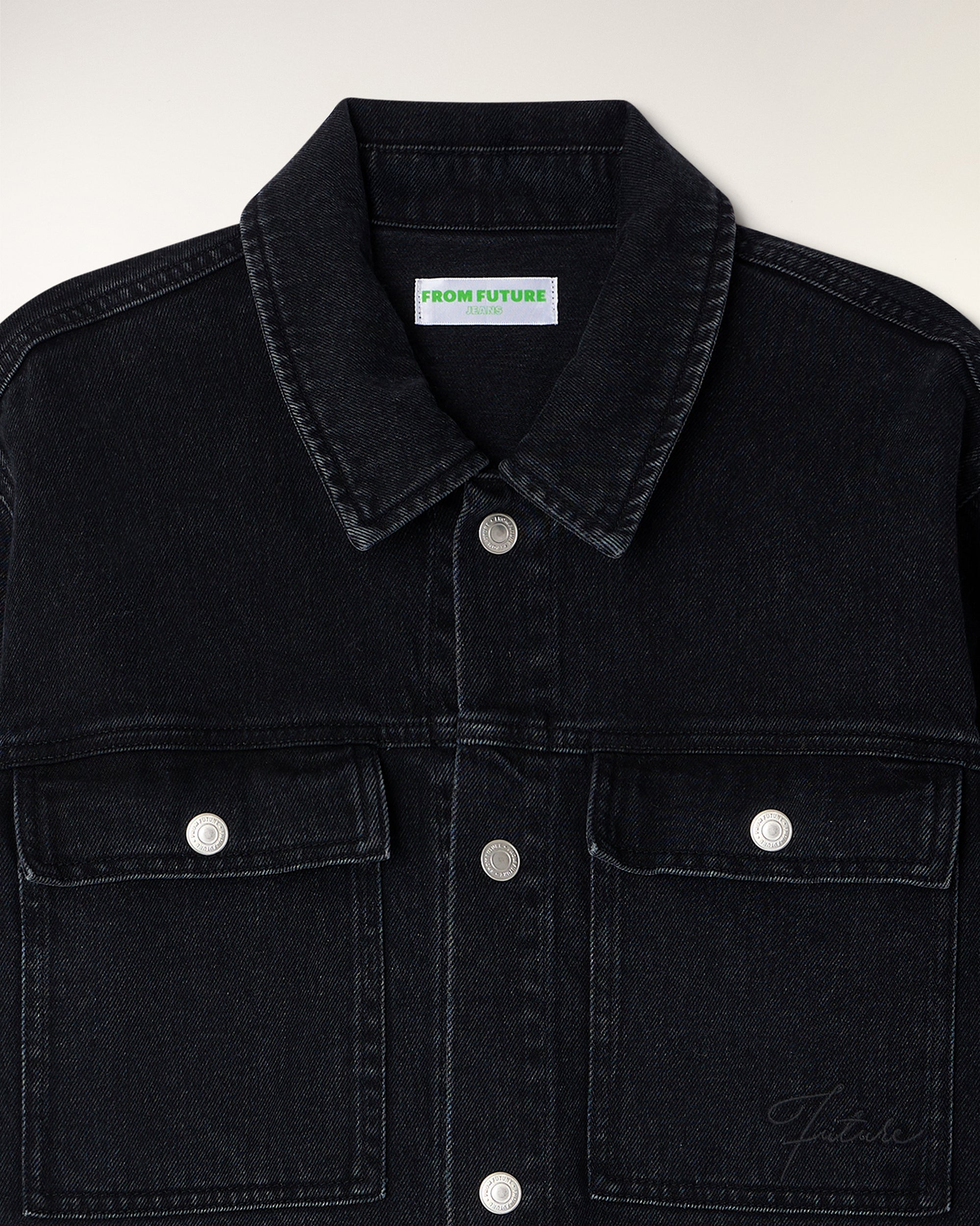 Outerwear Embroidered "Future" Overshirt (S26/ HOMME/ Washed Black)