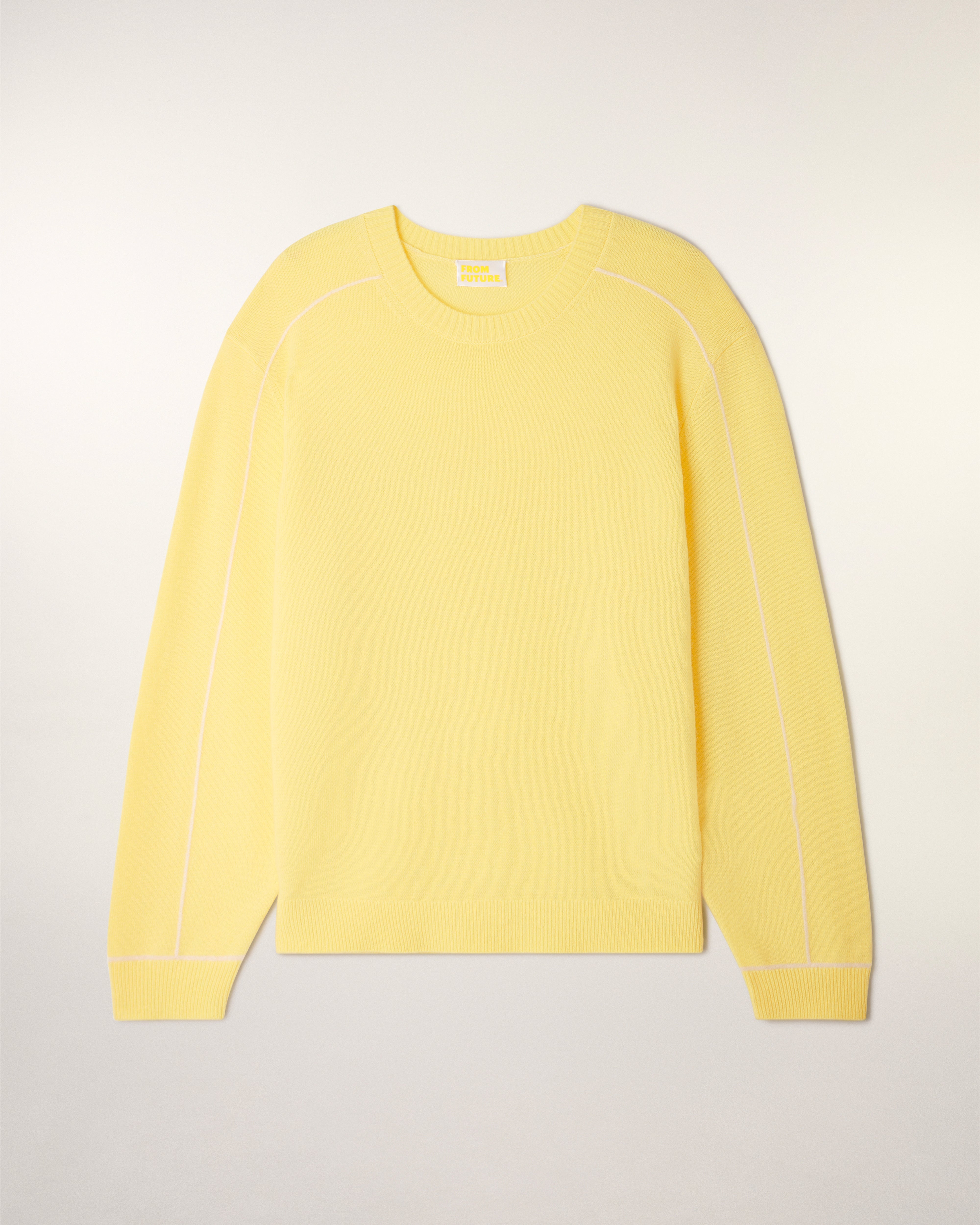 Contrasting Trim Crew Neck Sweater (S26/ HOMME/ Star Yellow)