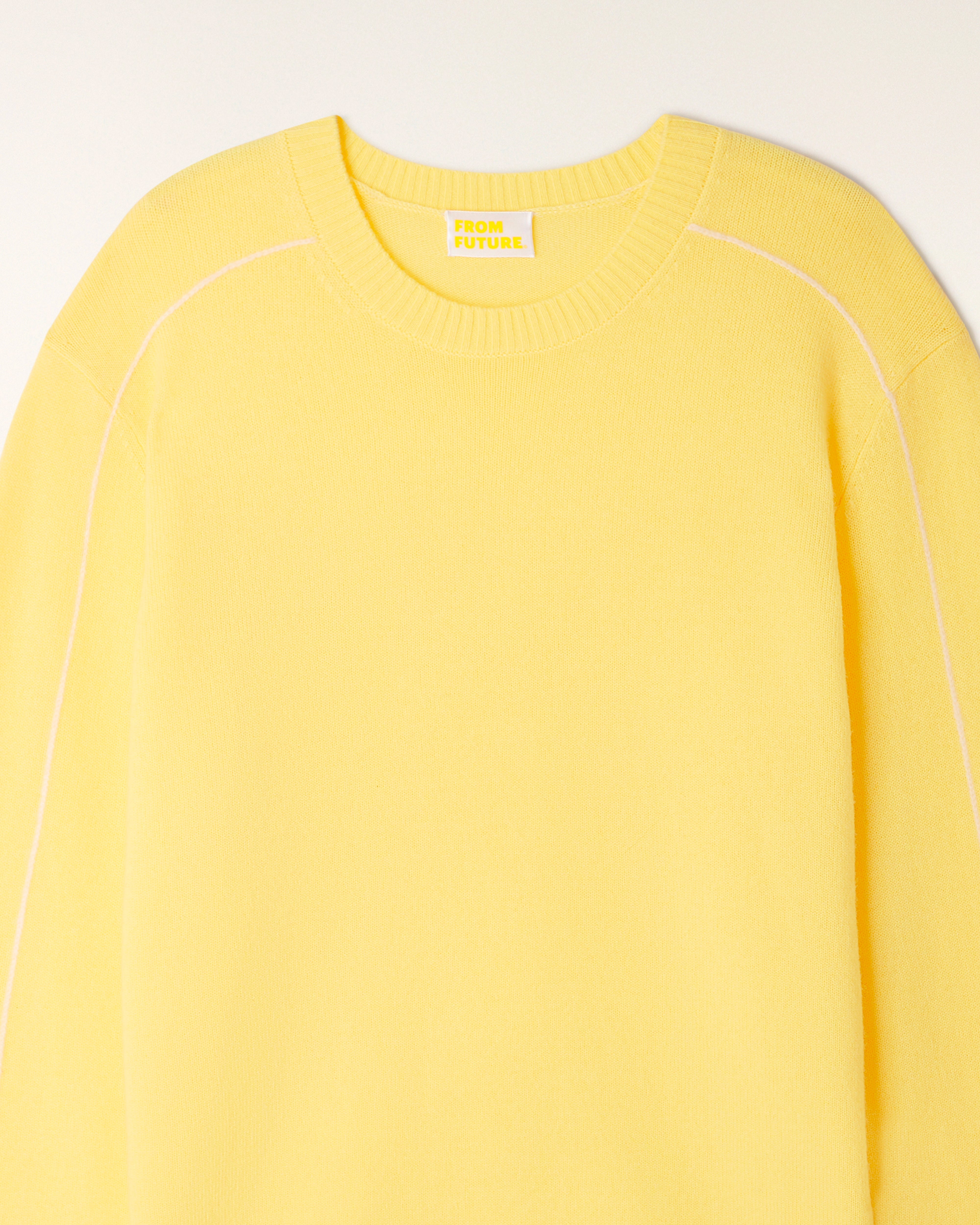 Contrasting Trim Crew Neck Sweater (S26/ HOMME/ Star Yellow)