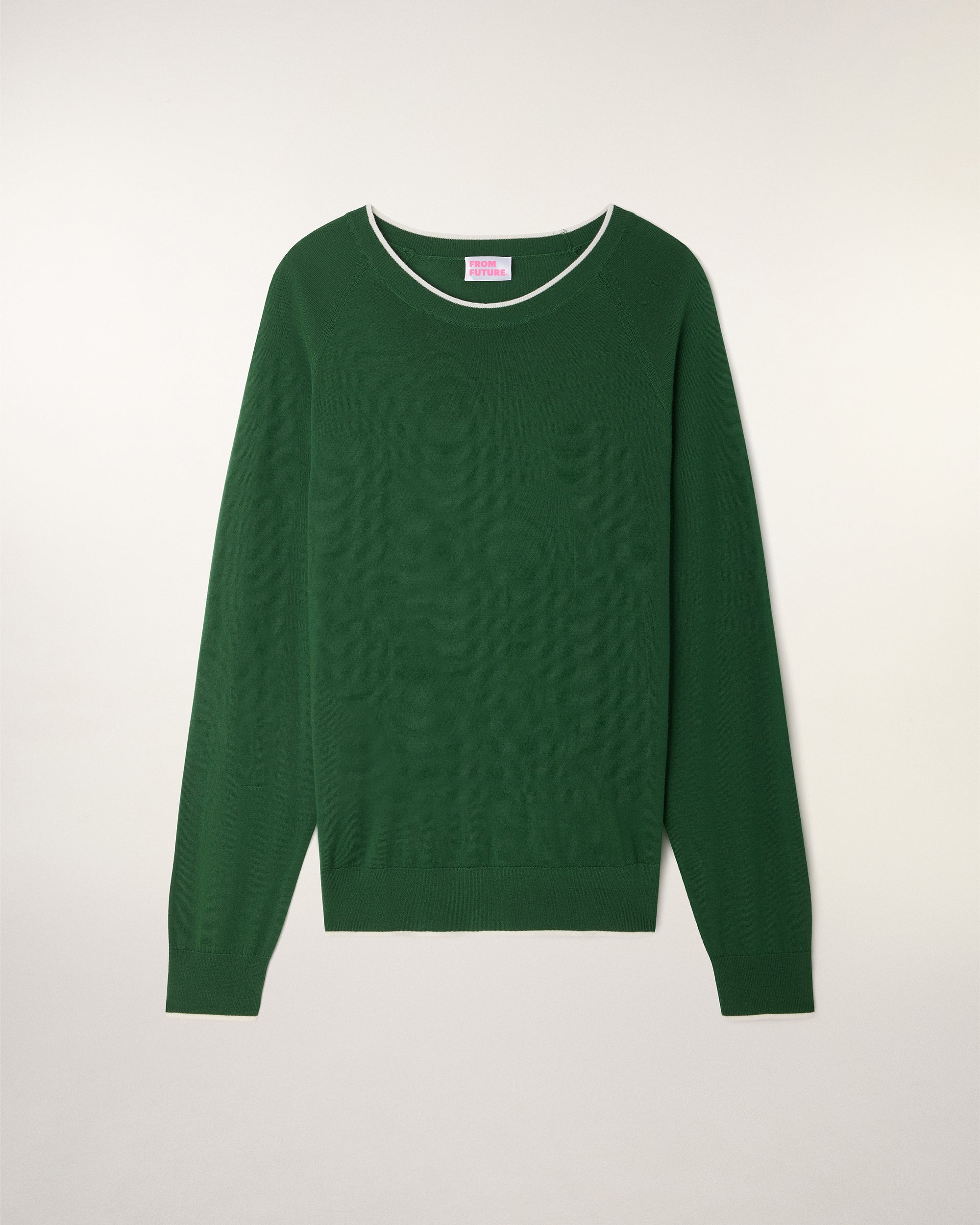 Contrast Trim Crewneck Sweater (S26 / HOMME / Summer Kaki / RWS)