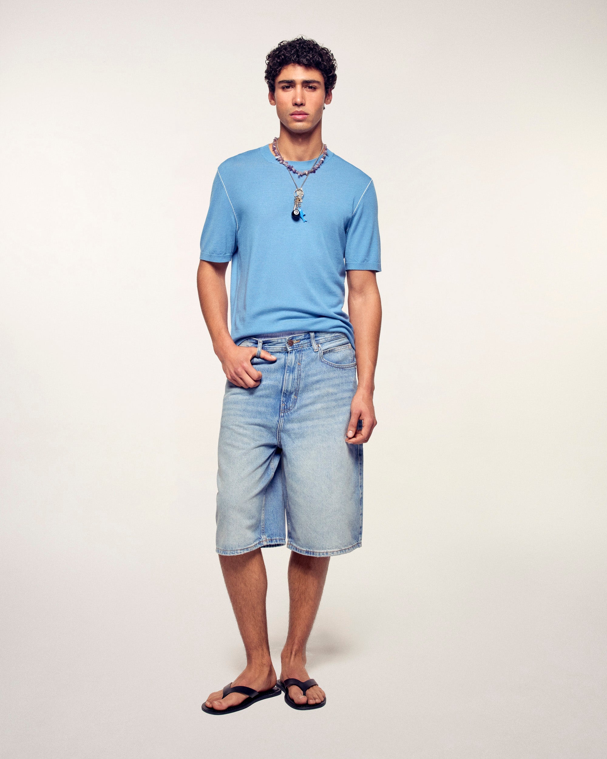 Short-Sleeve Crewneck Sweater (S26 / HOMME / Intense Blue / RWS)