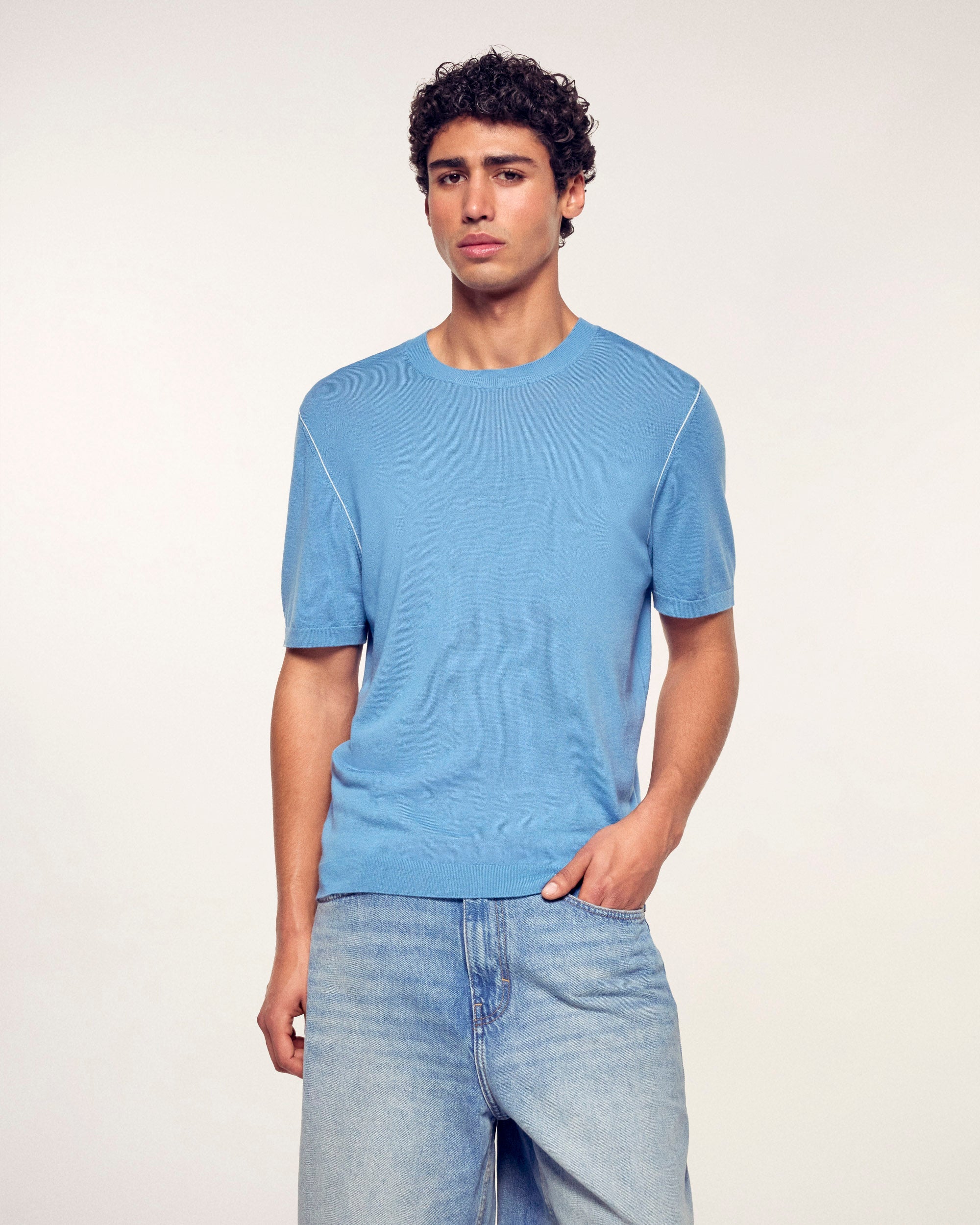 Short-Sleeve Crewneck Sweater (S26 / HOMME / Intense Blue / RWS)