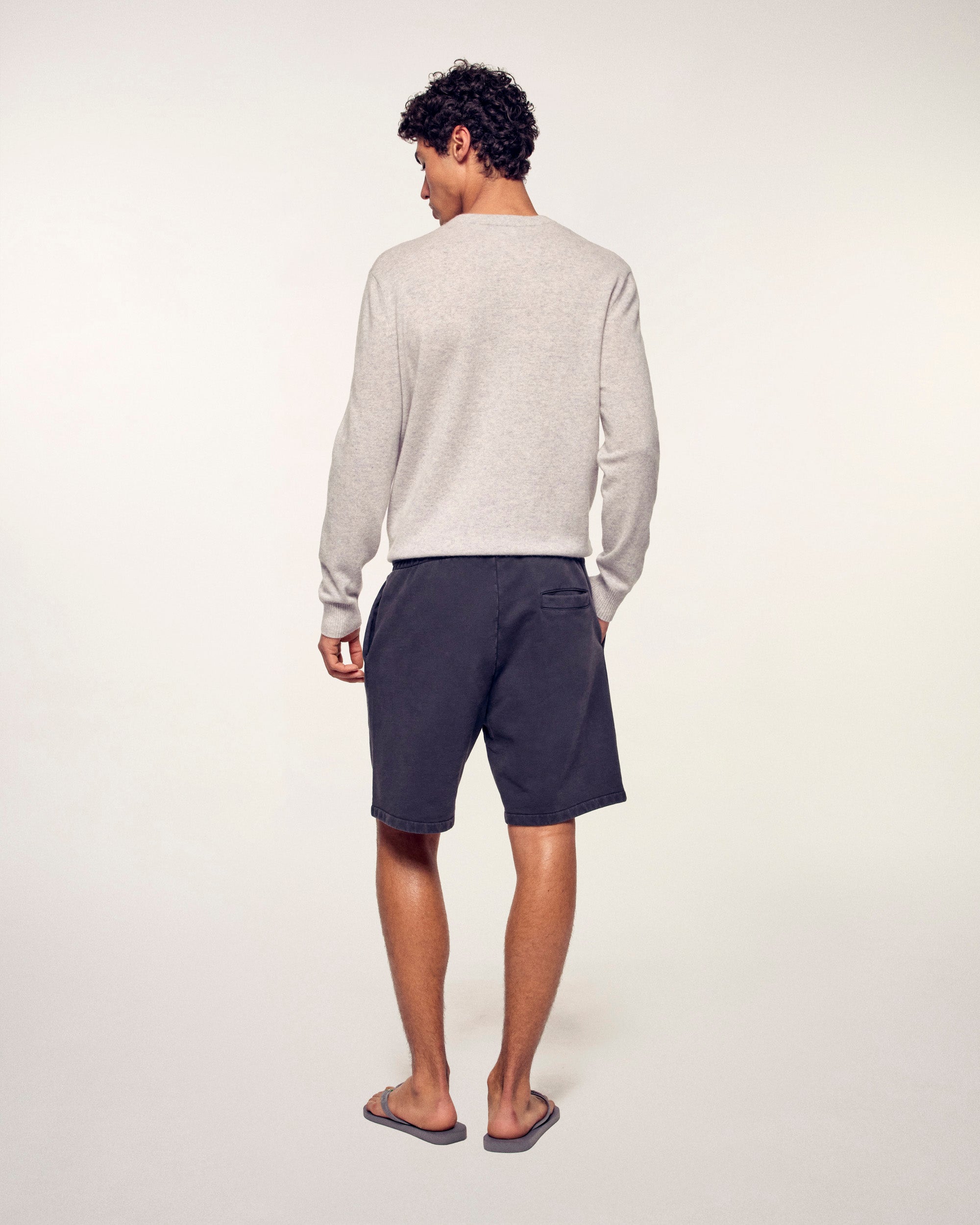 Elasticated Shorts with Embroidery (S26 / HOMME / Washed Black)