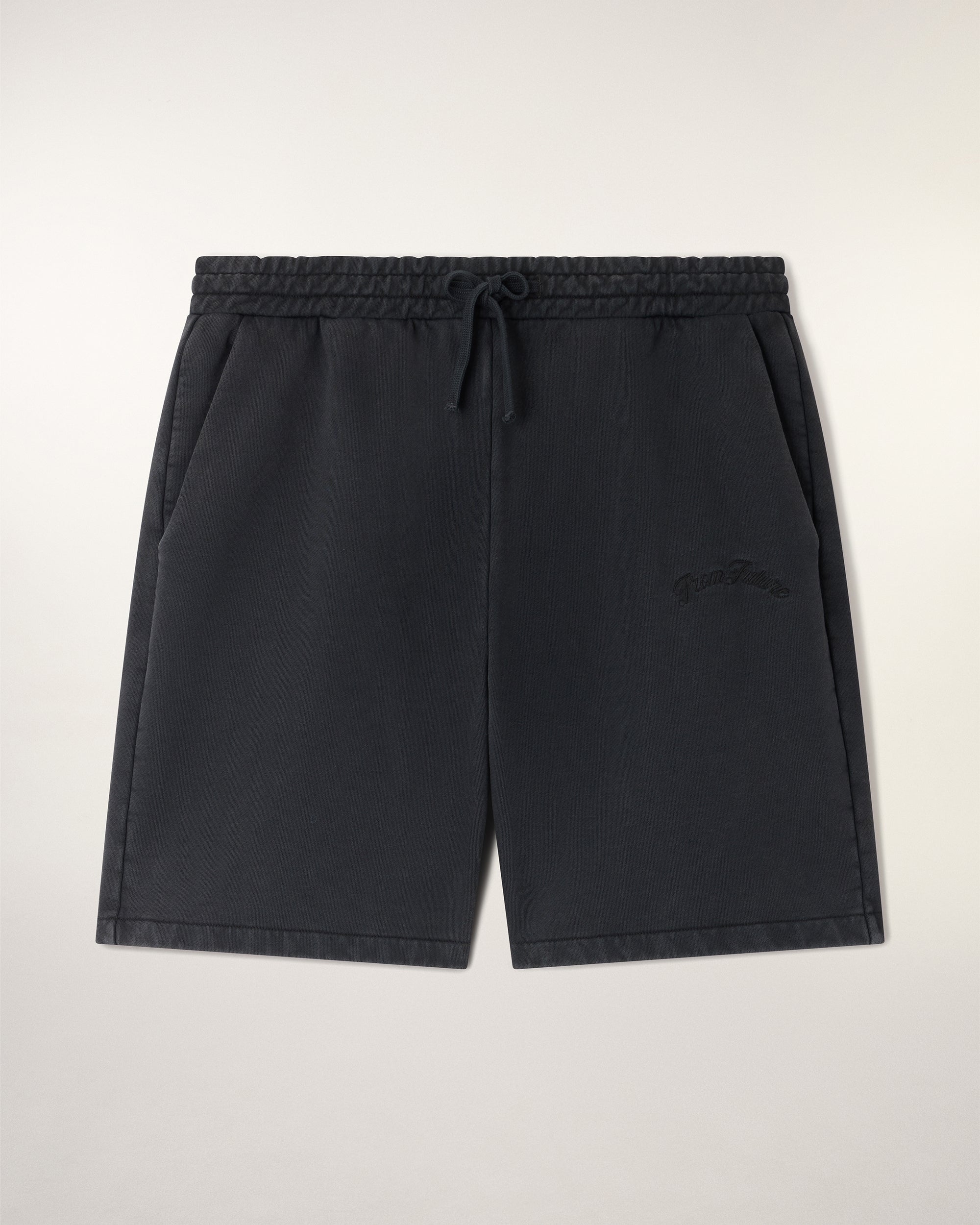 Elasticated Shorts with Embroidery (S26 / HOMME / Washed Black)