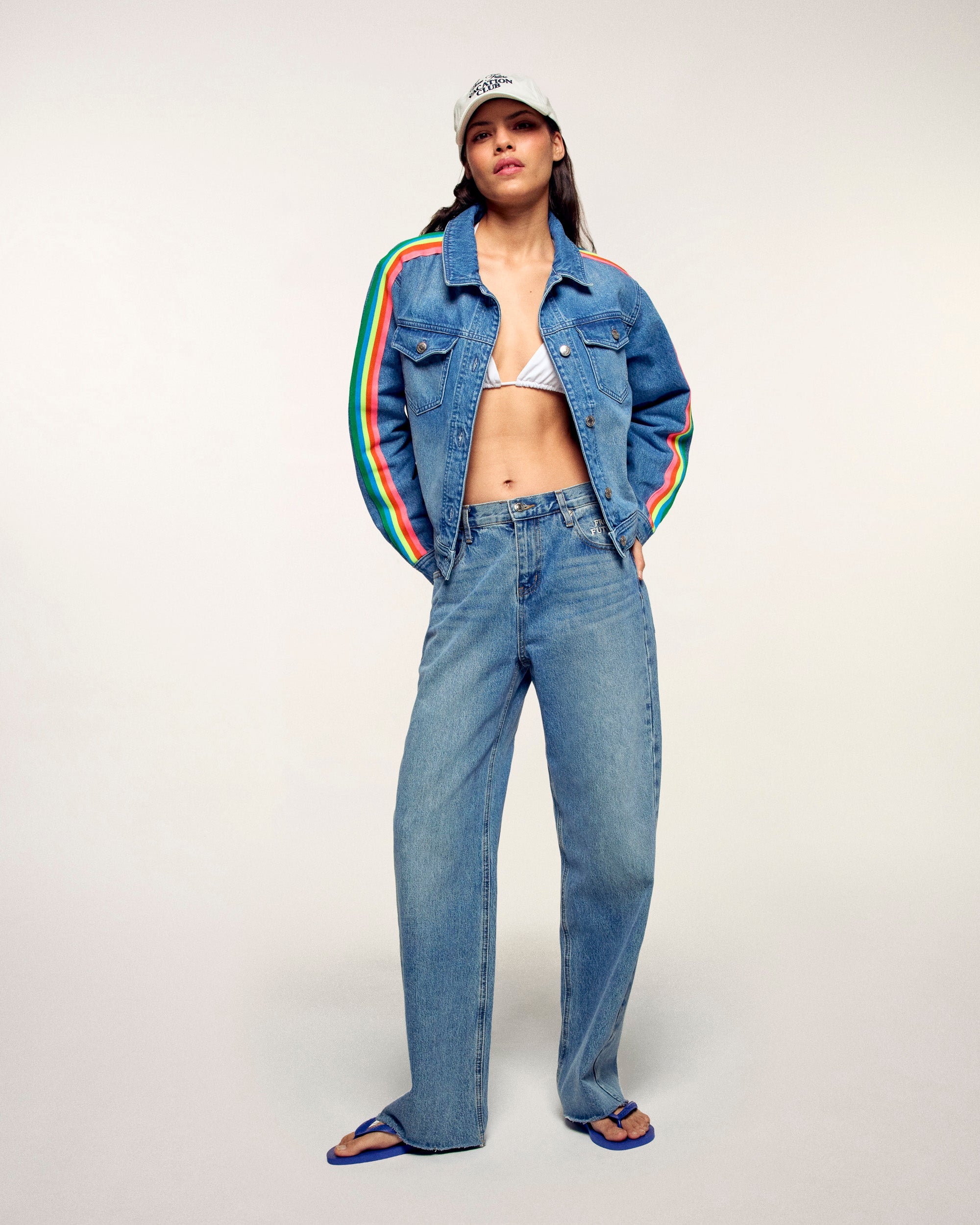 Multicolored Striped Jacket (S26/ FEMME/ Gris Chiné Clair)