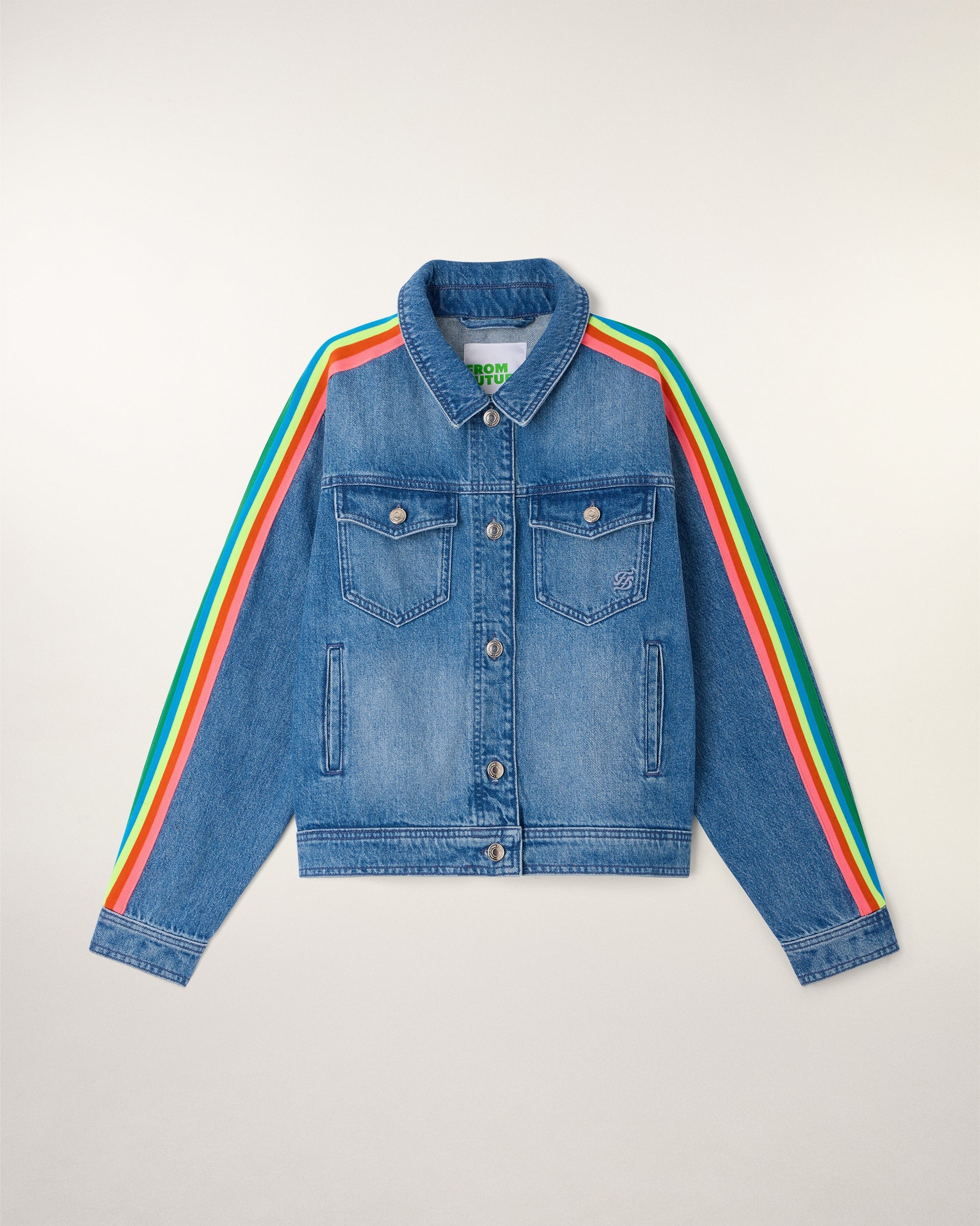 Multicolored Striped Jacket (S26/ FEMME/ Gris Chiné Clair)