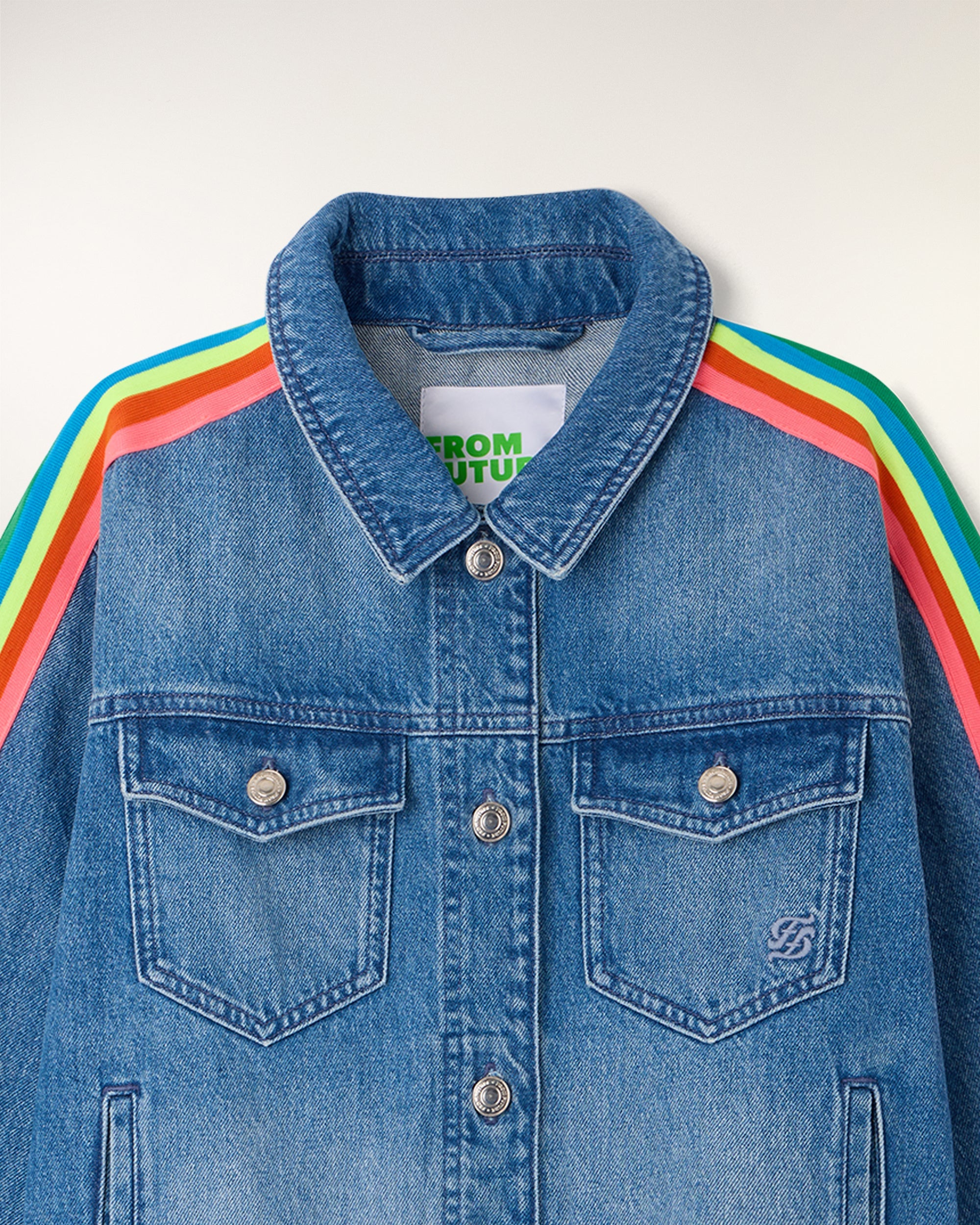 Multicolored Striped Jacket (S26/ FEMME/ Gris Chiné Clair)
