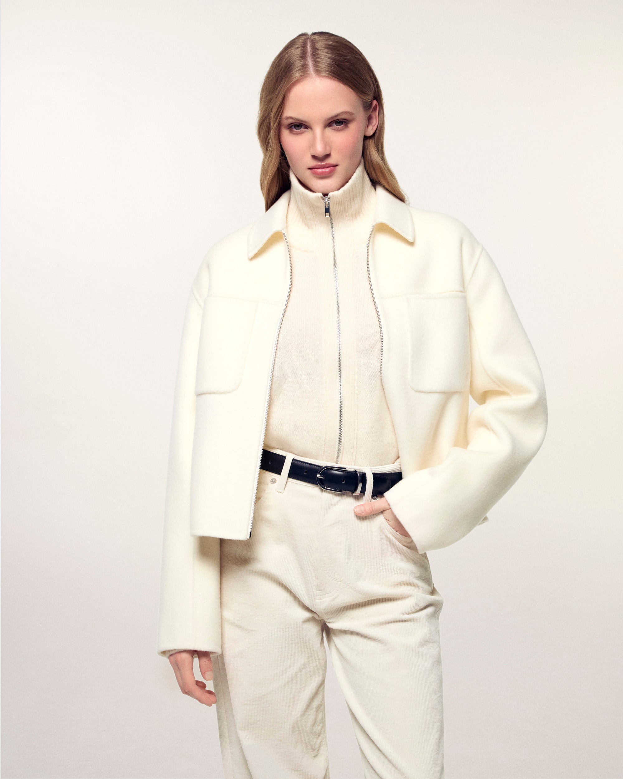 "FF" Embroidery Jacket (S26/ FEMME/ Ecru)