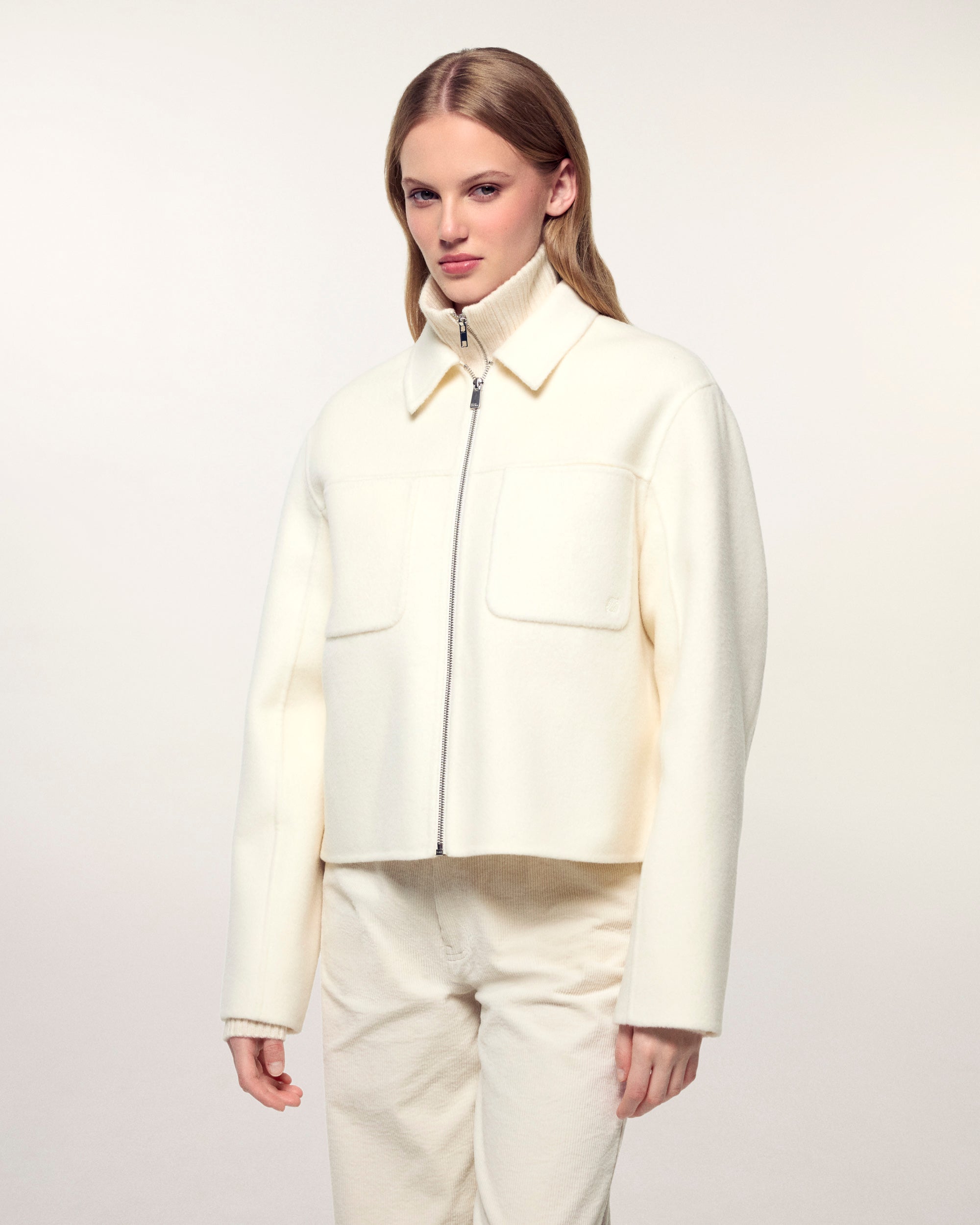 "FF" Embroidery Jacket (S26/ FEMME/ Ecru)