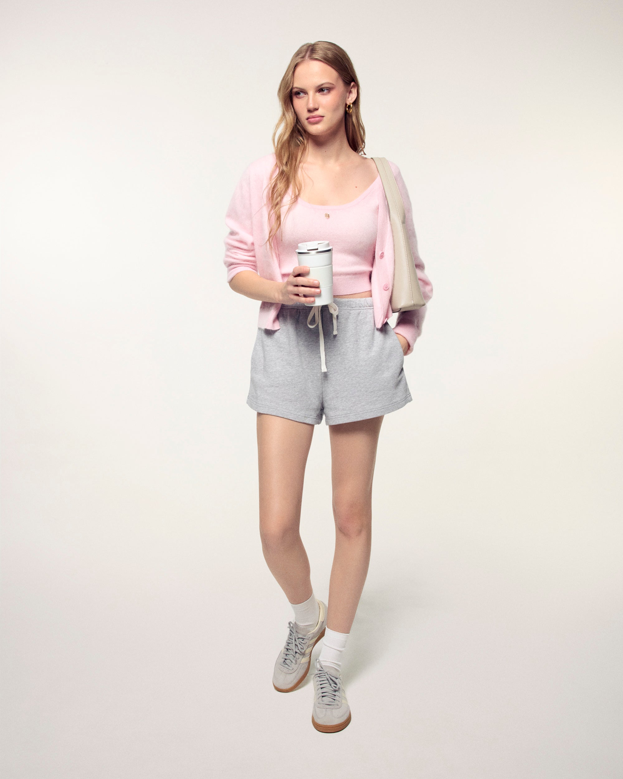 Brushed Cashmere Cardigan (S26/ FEMME/ Cloudy Pink)