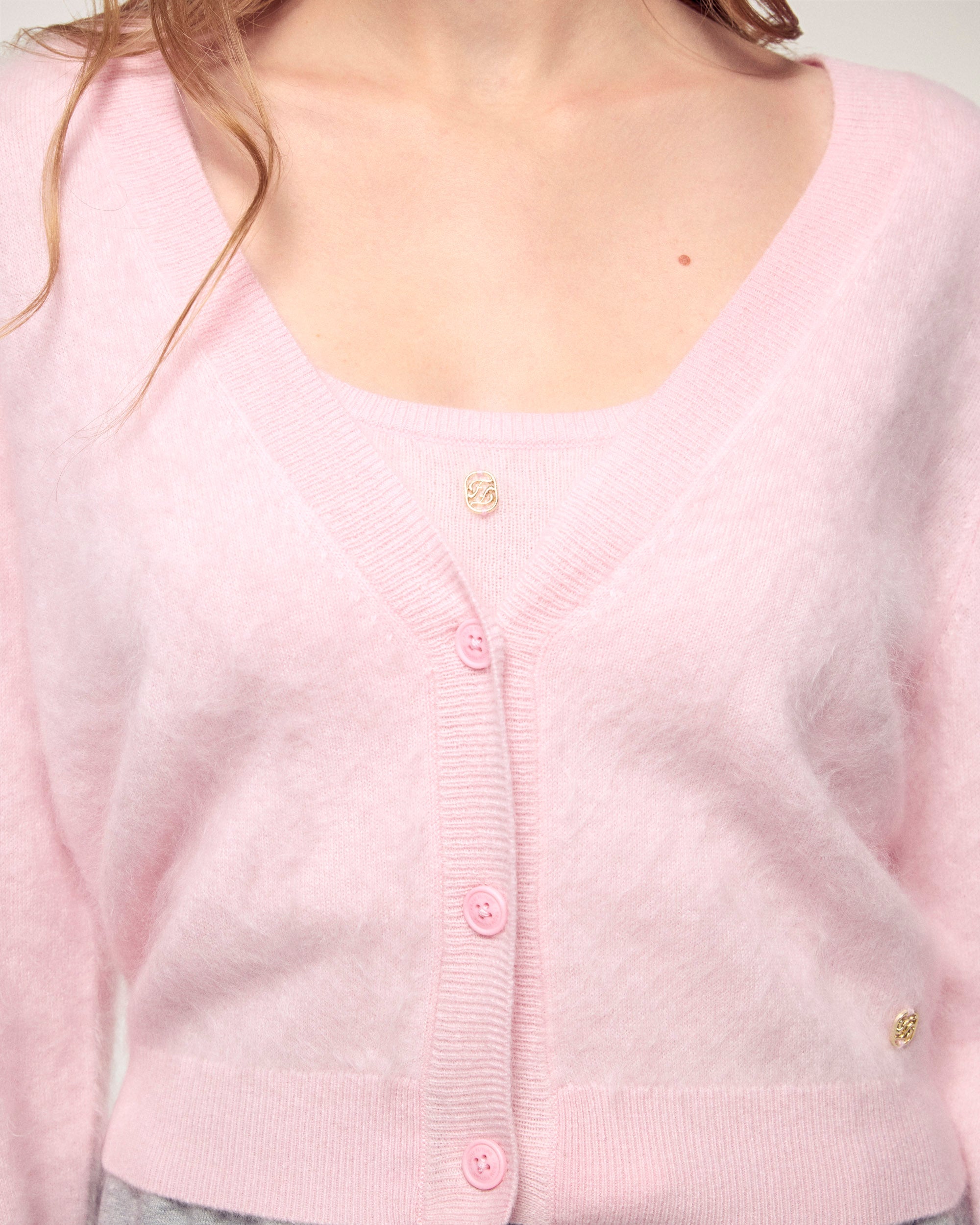 Brushed Cashmere Cardigan (S26/ FEMME/ Cloudy Pink)