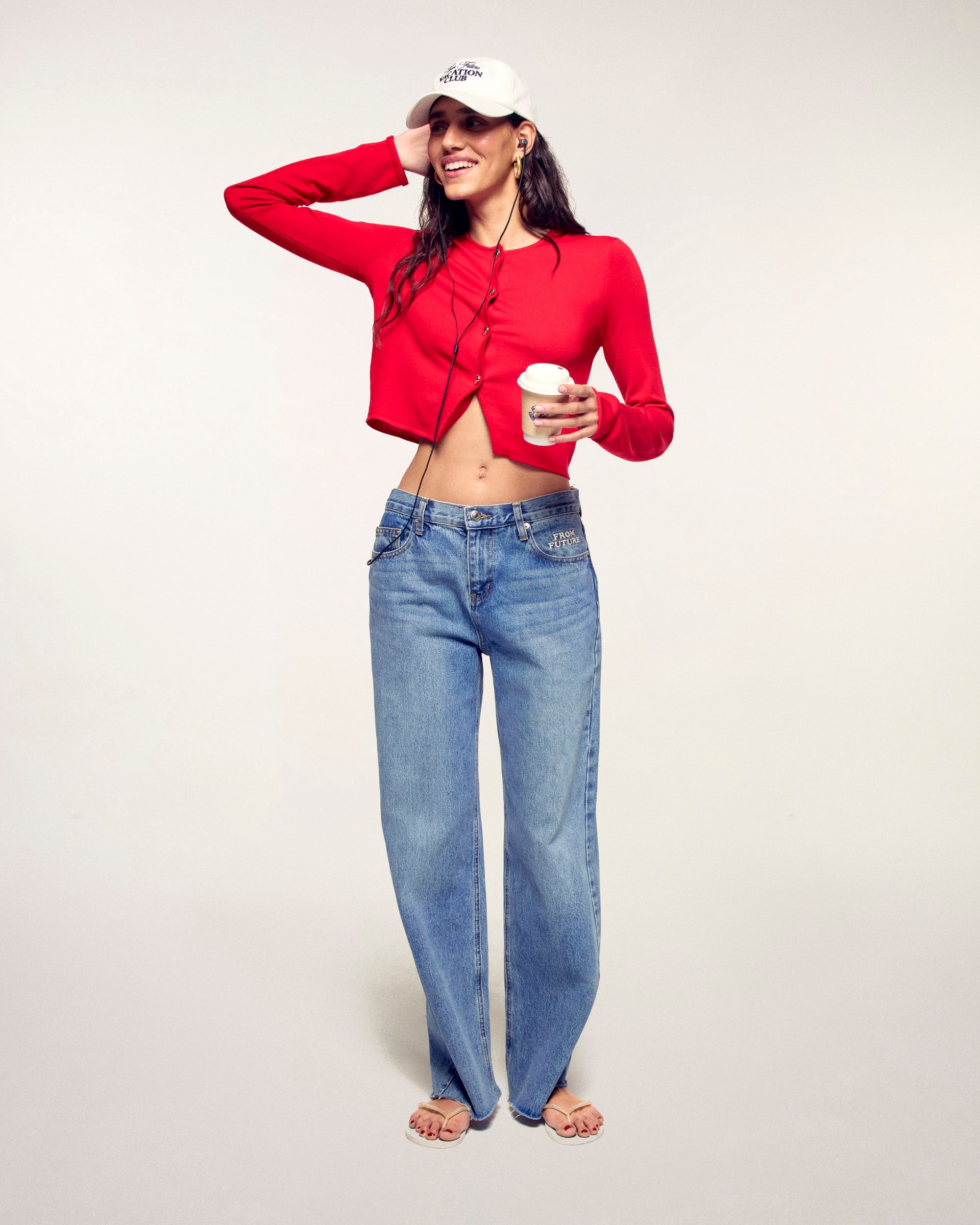 Heart Button Cardigan (S26 / FEMME / Hot Red / RWS)