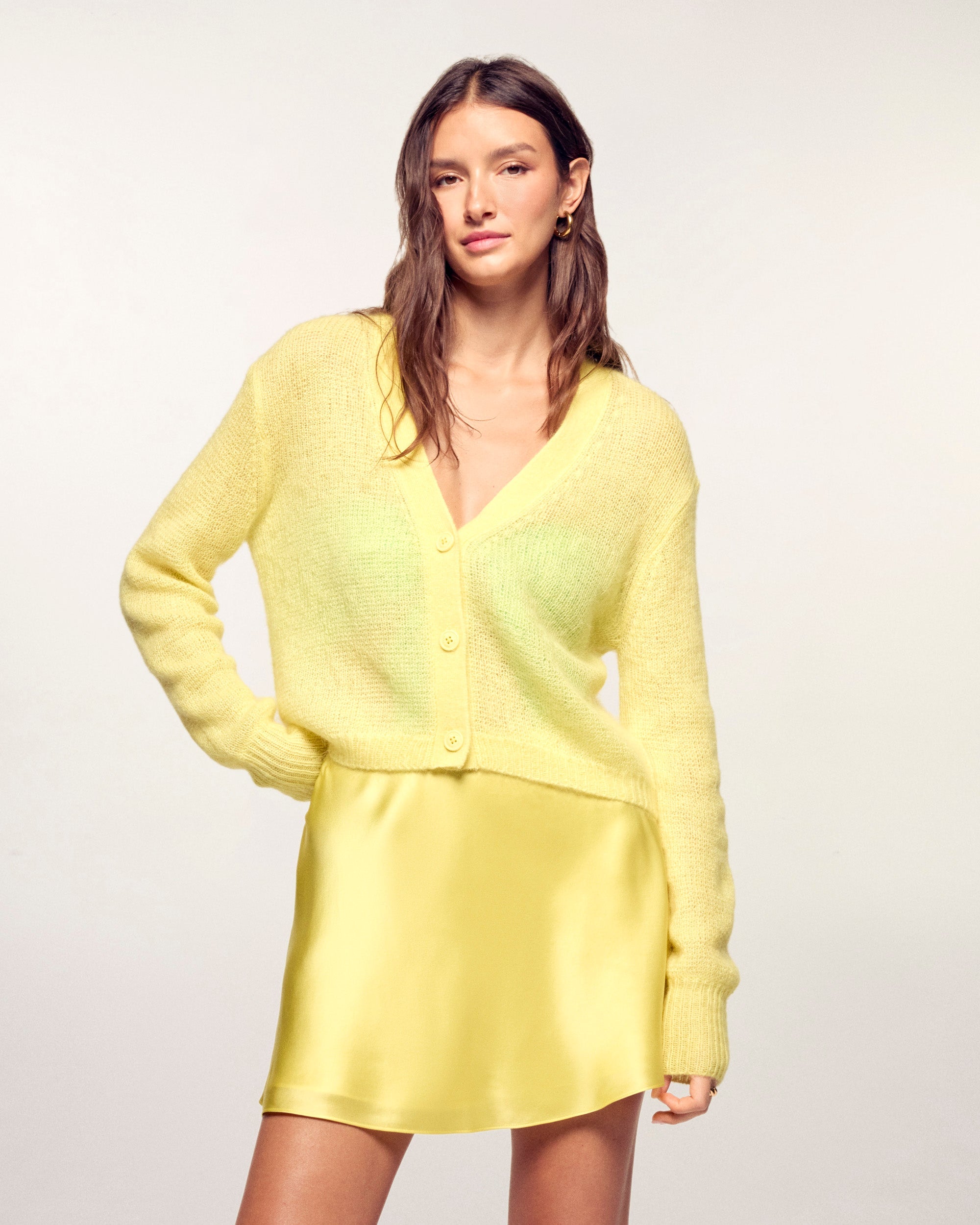 Mohair Cardigan (S26 / FEMME / Star Yellow)