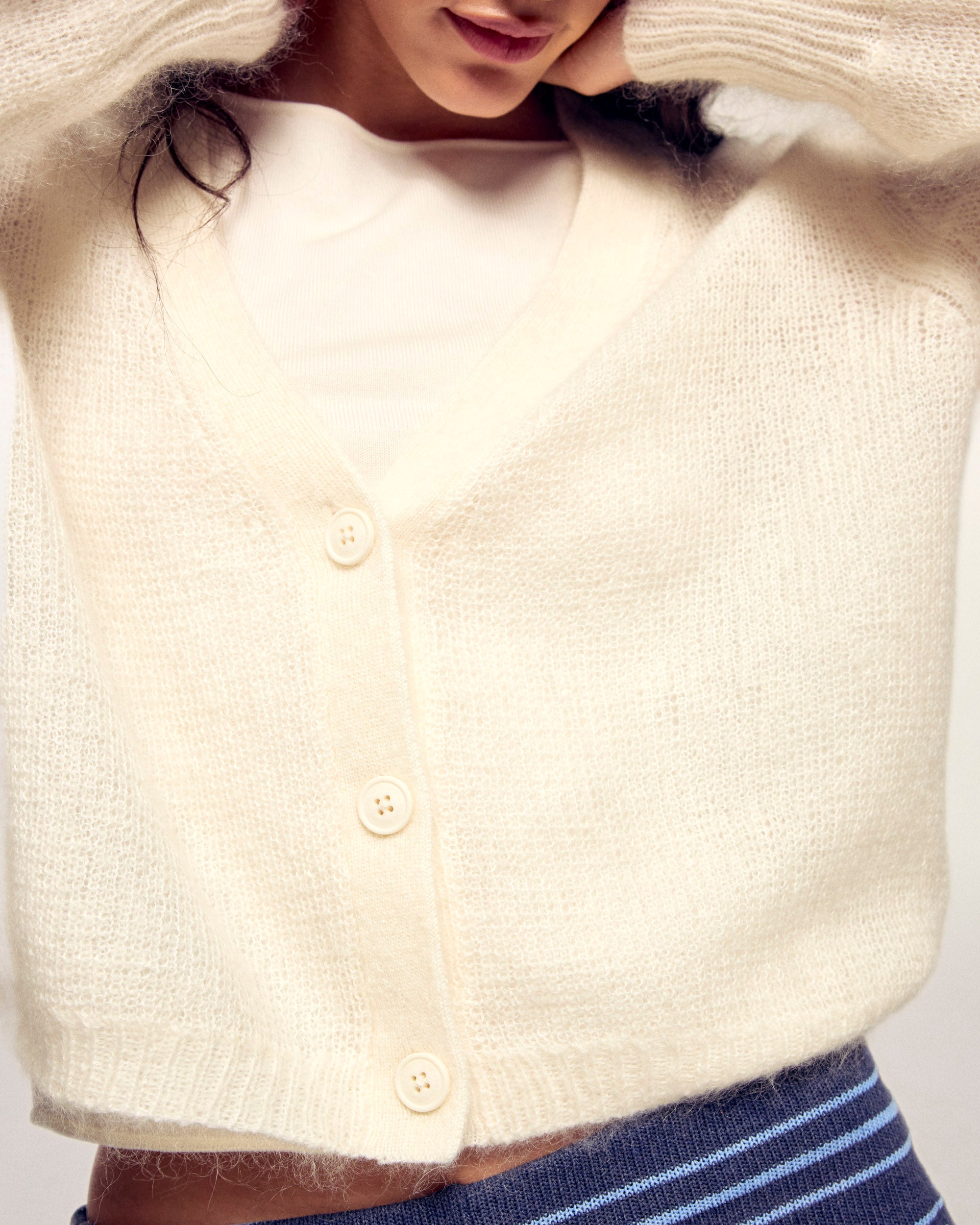 Mohair Cardigan (S26 / FEMME/ Ecru)