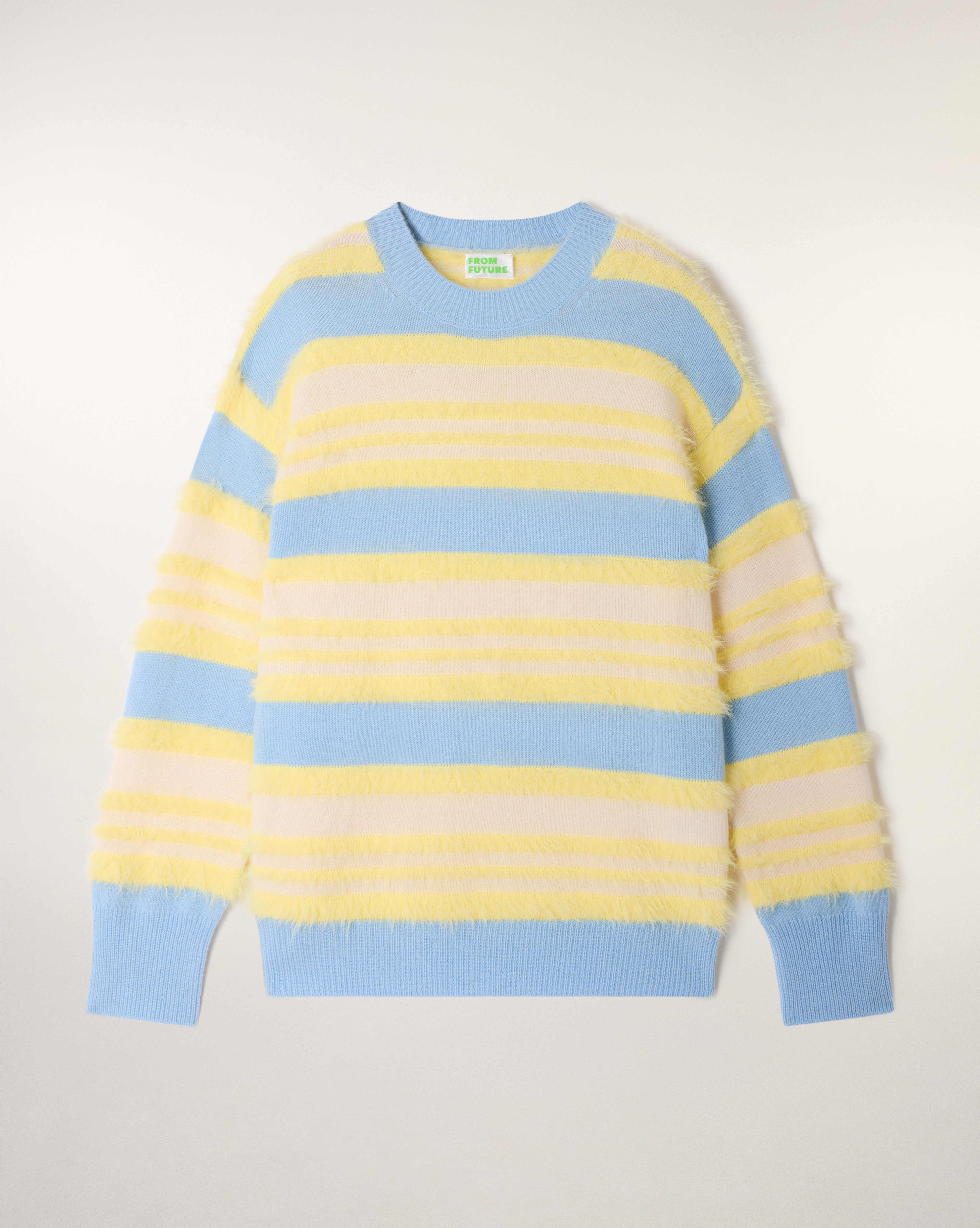 Brushed Striped Oversize Cashmere Sweater (S26 / FEMME / Multico)