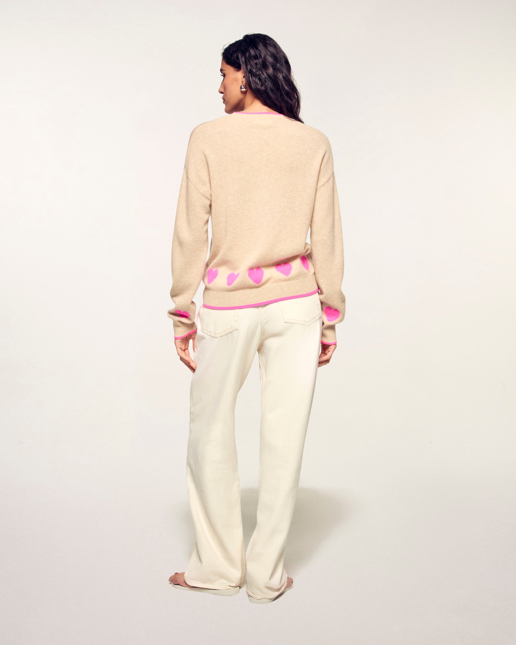 Heart Crewneck Sweater (S26 / FEMME / Beige Chiné)