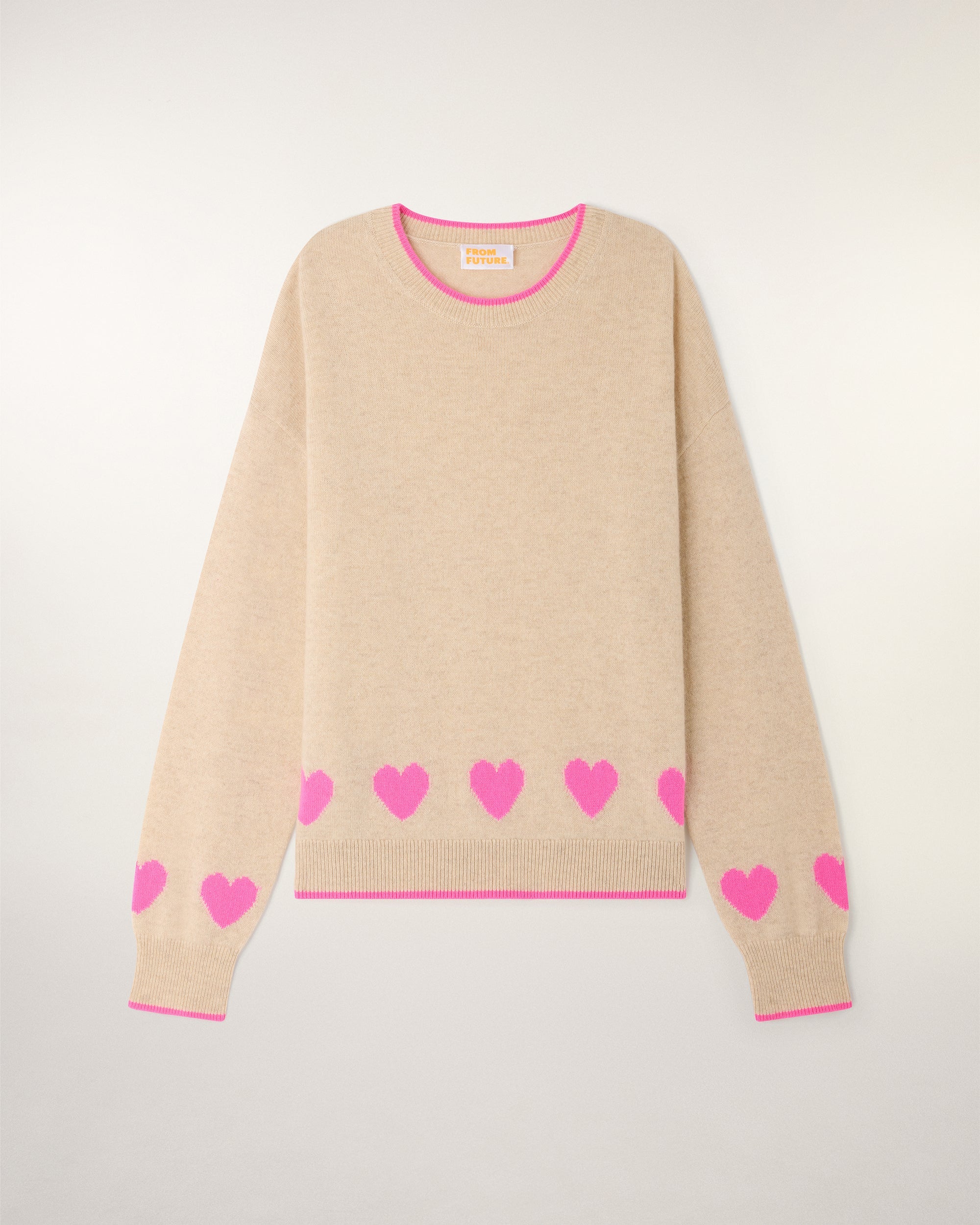 Heart Crewneck Sweater (S26 / FEMME / Beige Chiné)