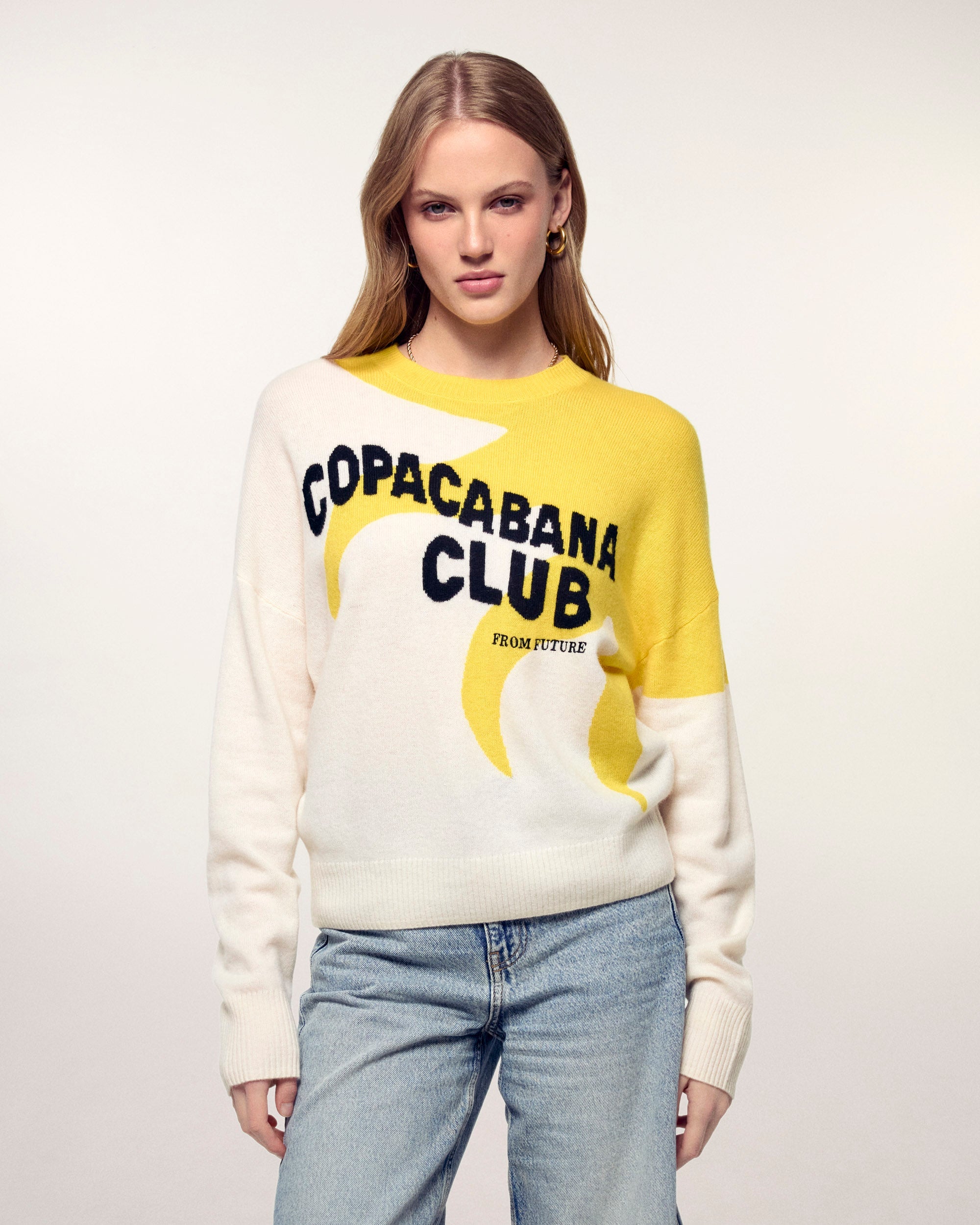 "Copacabana Club" Crewneck Sweater (S26/ FEMME/ Ecru)