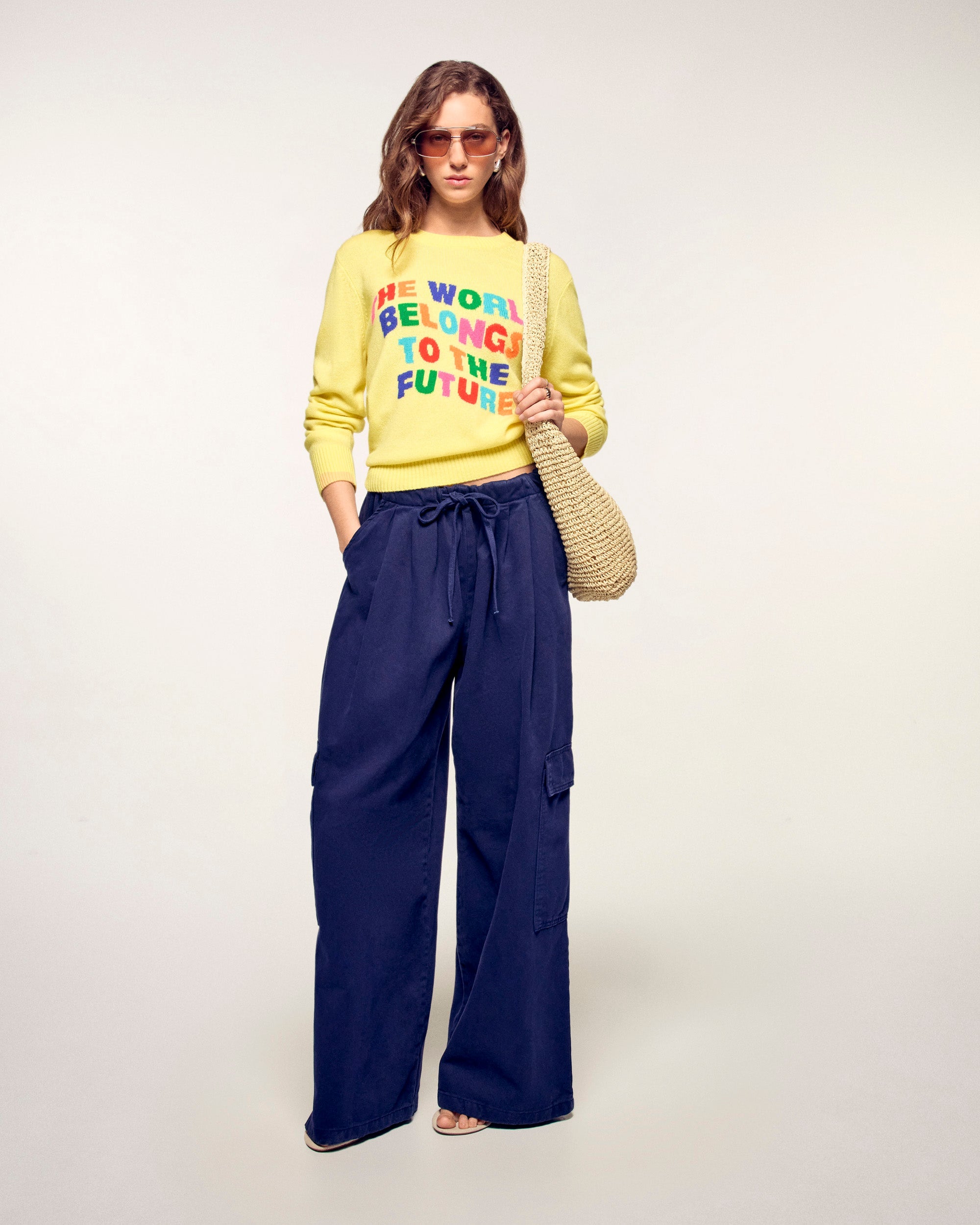 Intarsia Crewneck Sweater (S26 / FEMME / Star Yellow)