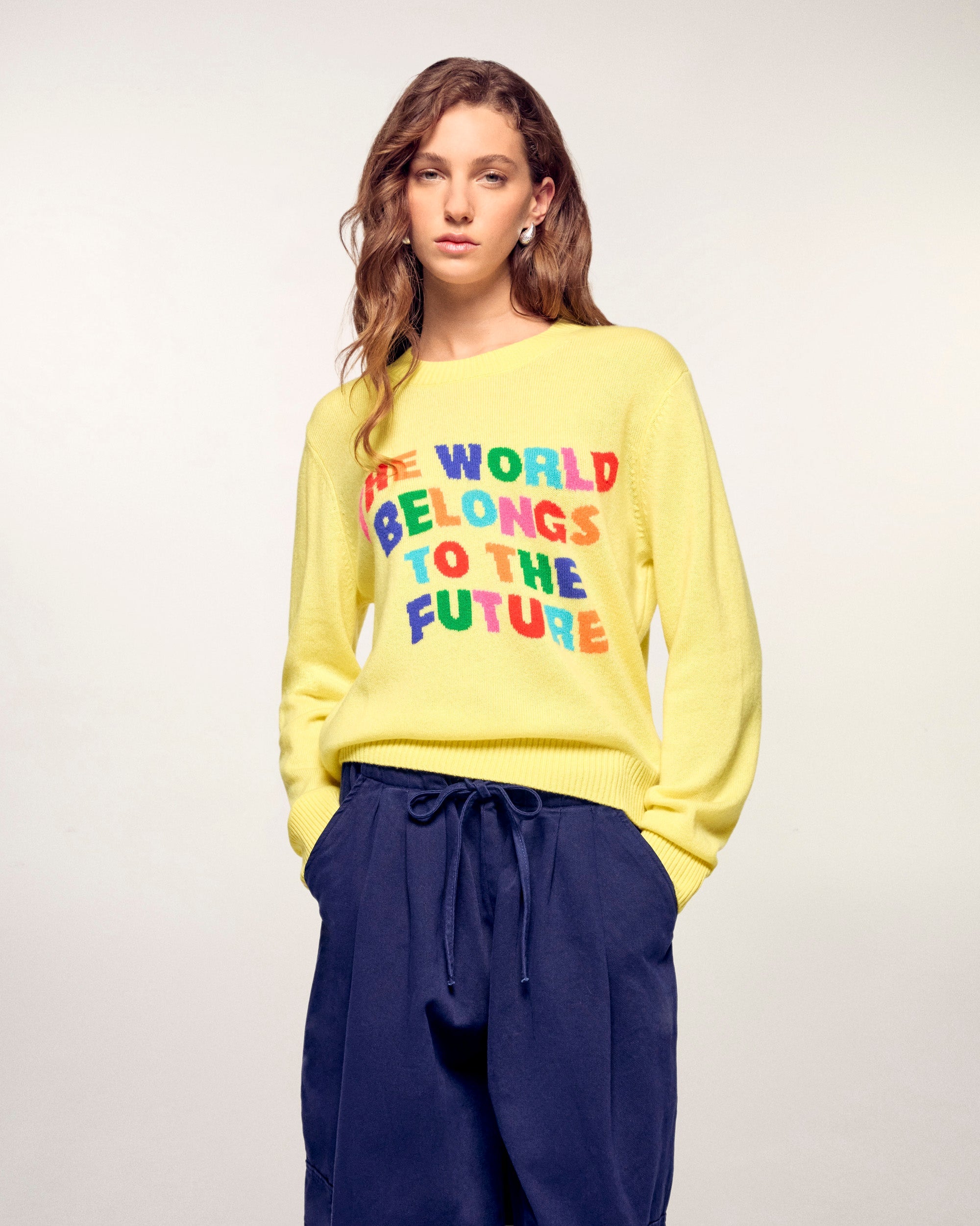 Intarsia Crewneck Sweater (S26 / FEMME / Star Yellow)