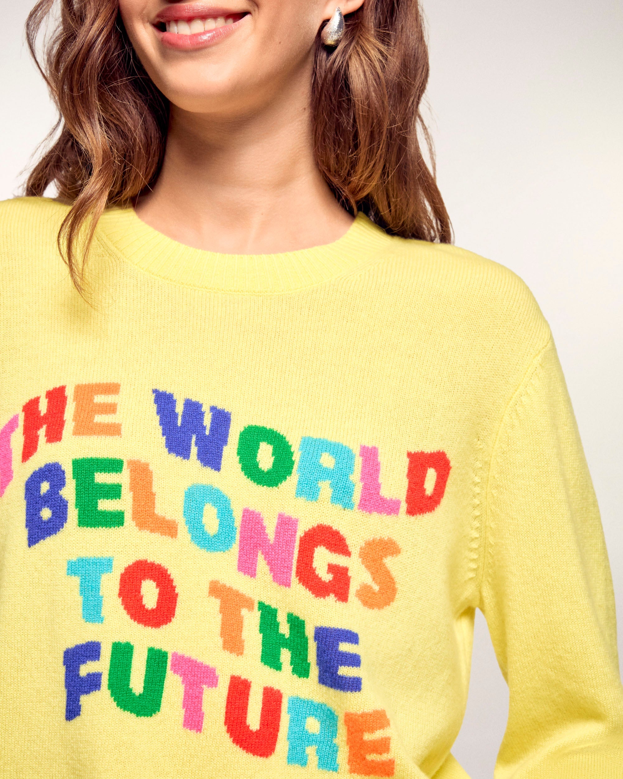 Intarsia Crewneck Sweater (S26 / FEMME / Star Yellow)