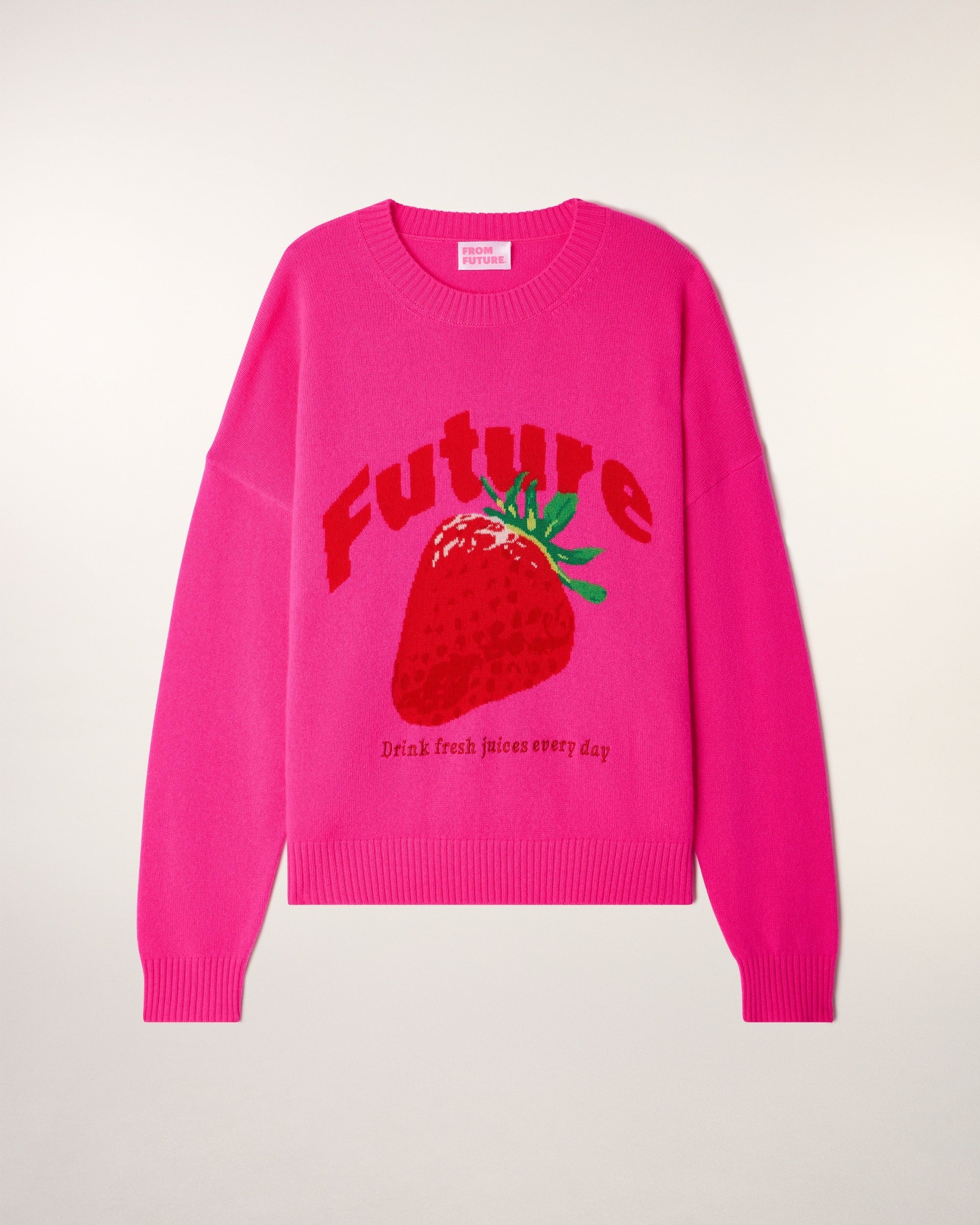 Future Intarsia Motif Crewneck Sweater (S26/ FEMME/ Flash Pink)